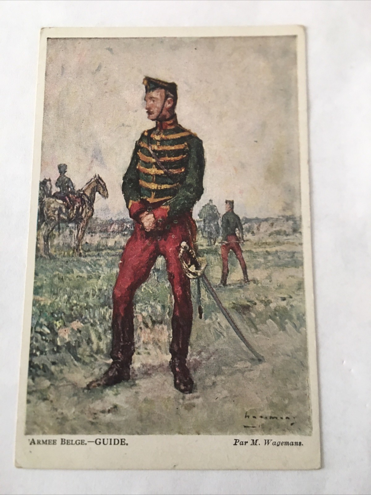 Guide By Armee Belge Art Vintage Postcard