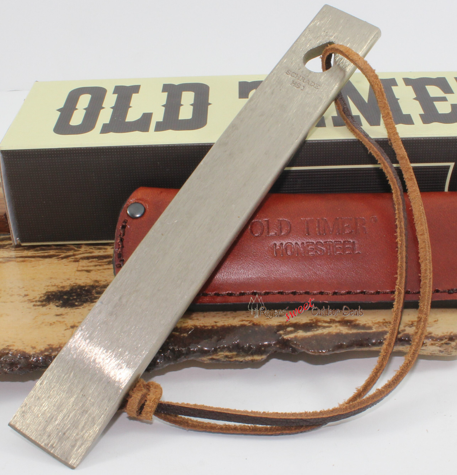 Schrade Old Timer HS1 Honesteel Knife Sharpener and Honing Steel Leather Sheath