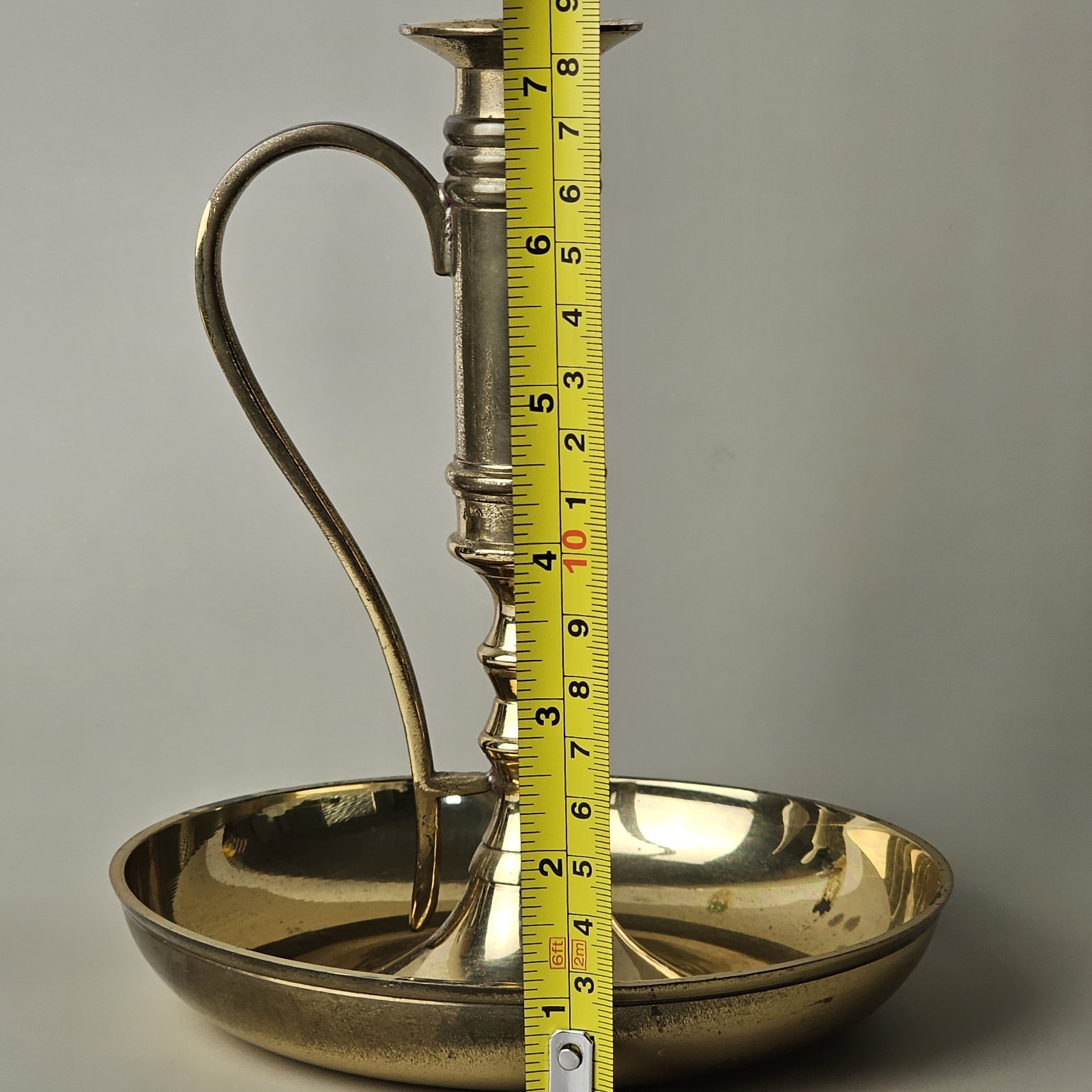 Vintage Large Brass Chamber Candlestick Candle Holder 7.5 in