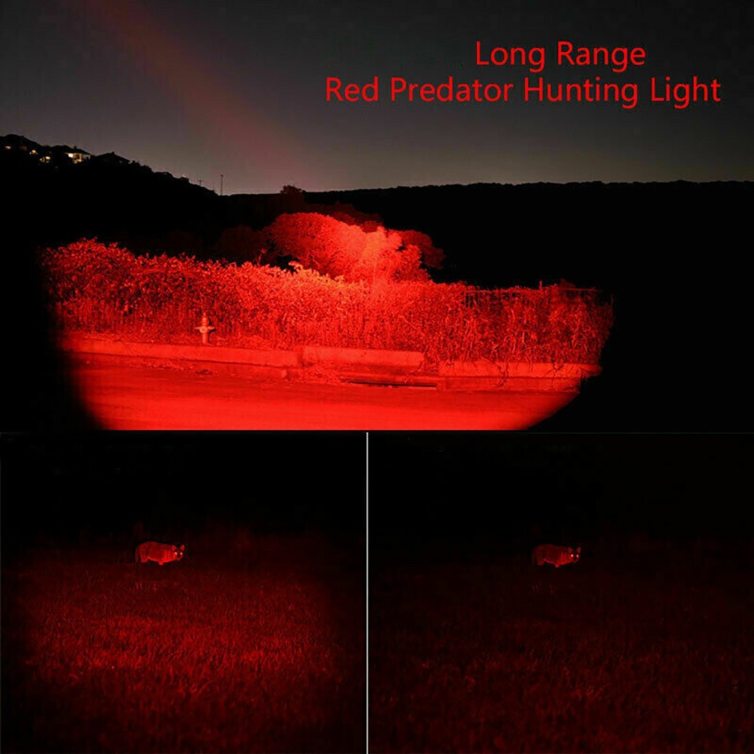 Red Light LED Flashlight Zoomble 600LM Rechargeable Astronomy Night Vision Lamp