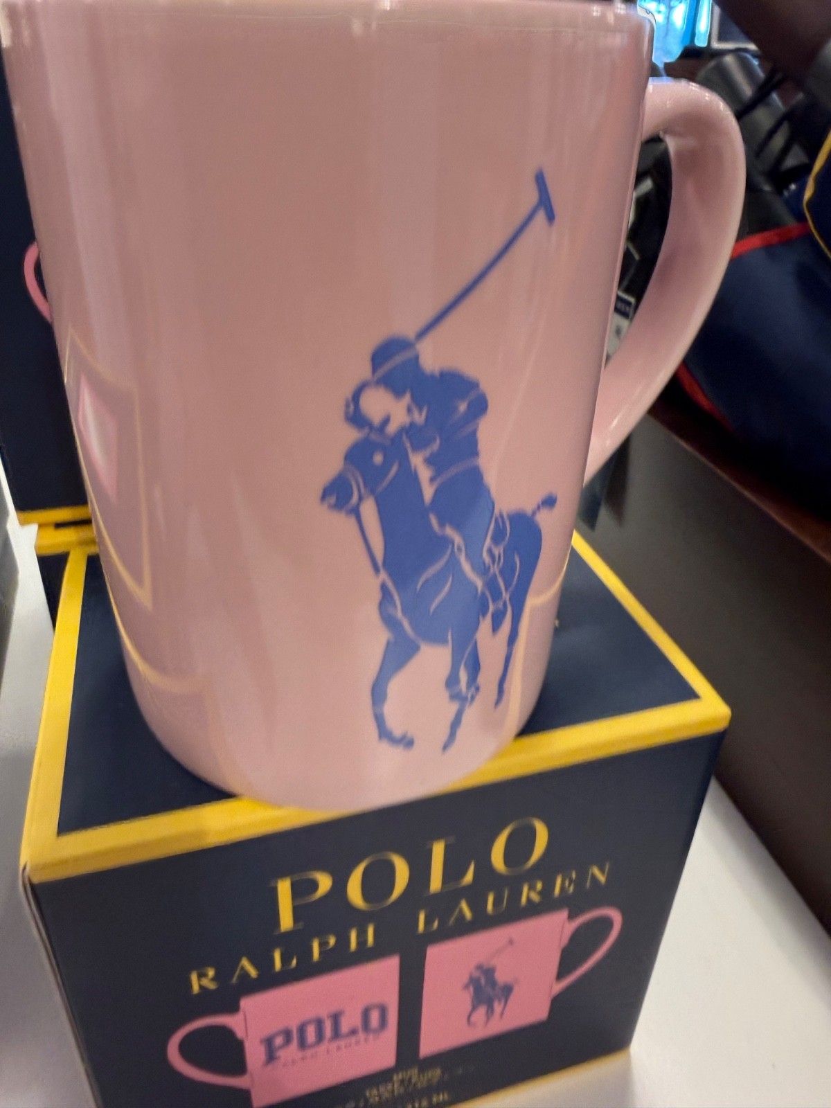 NEW Polo Ralph Lauren 14oz BIG PONY POLO LOGO Porcelain Coffee Tea Mug – PINK