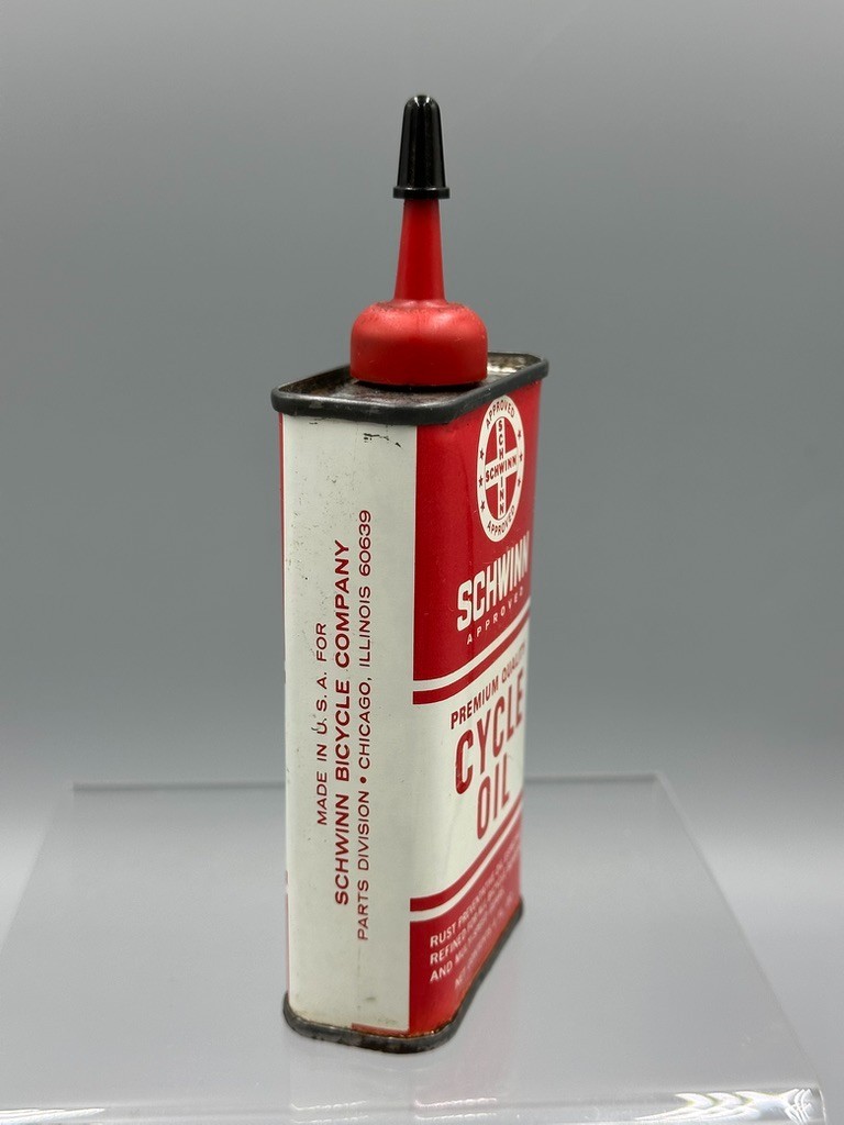 Vintage SCHWINN CYCLE OIL Bicycle HANDY OILER Tin Can Gas Advertising