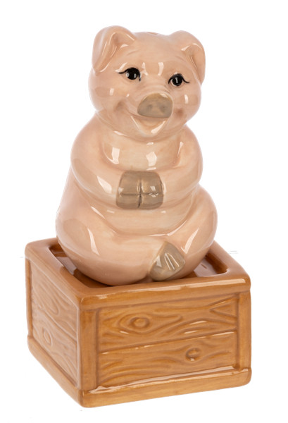 GANZ Salt & Pepper Shakers Pig NEW ER73641 1 3/4″ W. x 1 3/4″ D. x 3″ H.