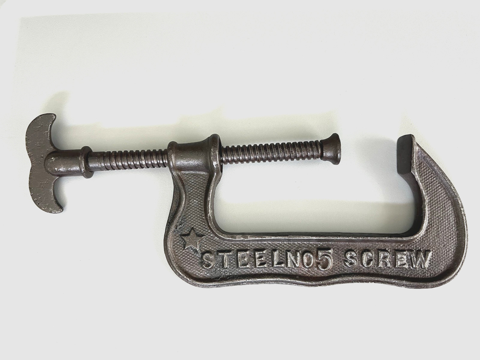 Antique P.S.&W. CO. No. 5 Steel C-Clamp Pat’d 1888 USA Southington, Conn (B)