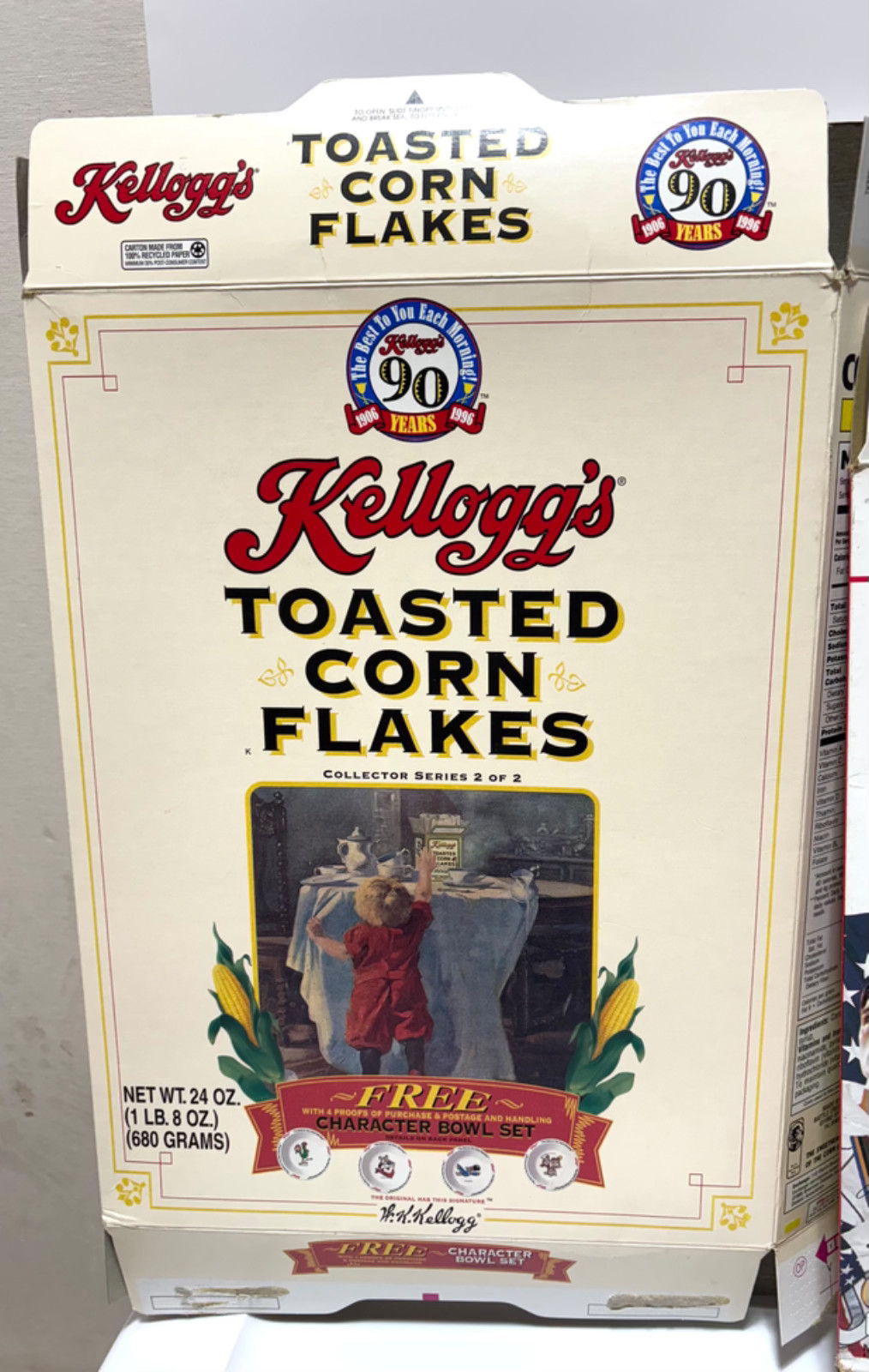 2 Set -Kellogg’s Corn Flakes Cereal Boxes-90 Years #2 & 1992 Olympics Basketball