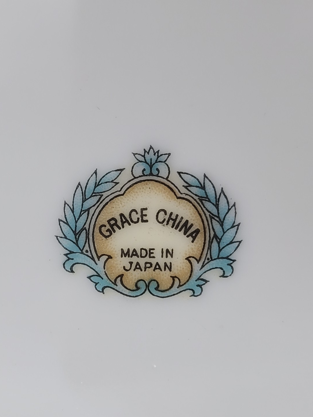 Grace China Formal Garden Oval Serving Bowl Japan 11 1/8″ x 7 7/8″ READ BLUE