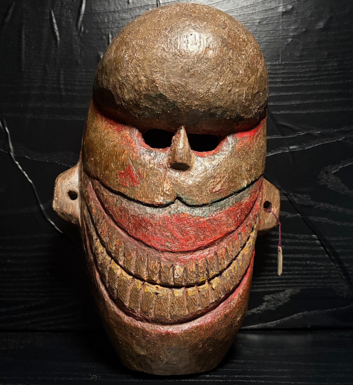 Hand-Carved Himalayan Ritual Mask from Nepal with Wax Seal