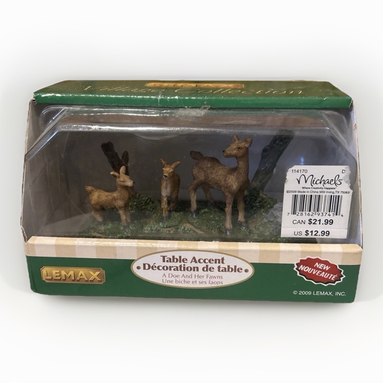 Lemax Village Collection A Doe & Her Fawns Table Accent ~ 2009 ~ #93741 ~ NOS