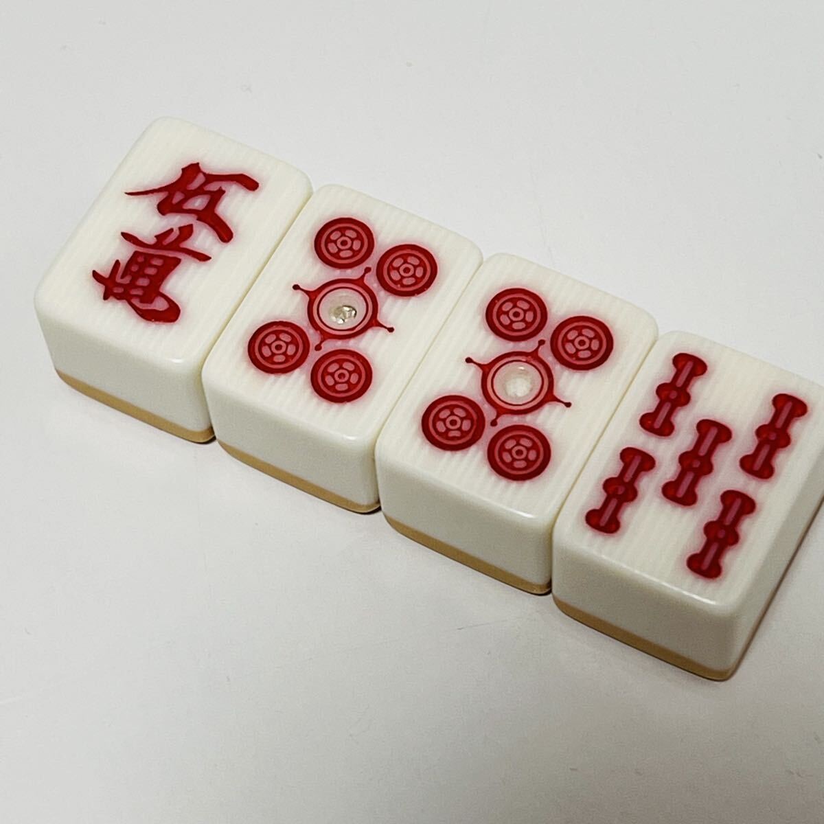 Off White Mahjong Tile Set Red Dora Diamond Tiles Bamboo Back Case