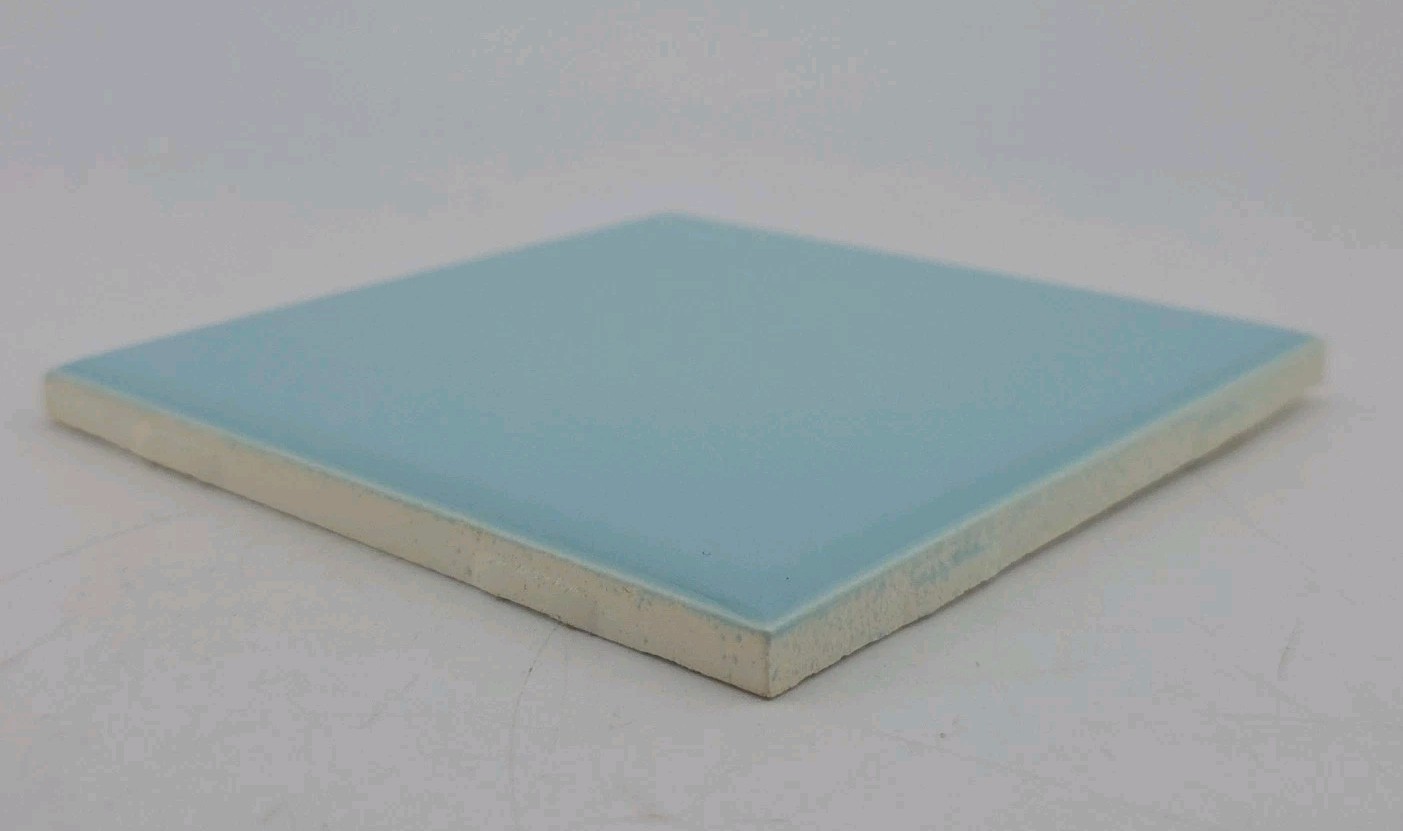 Vintage American Olean Ceramic Tile: Turquoise Flat 4.25″ X 4.25″ NOS