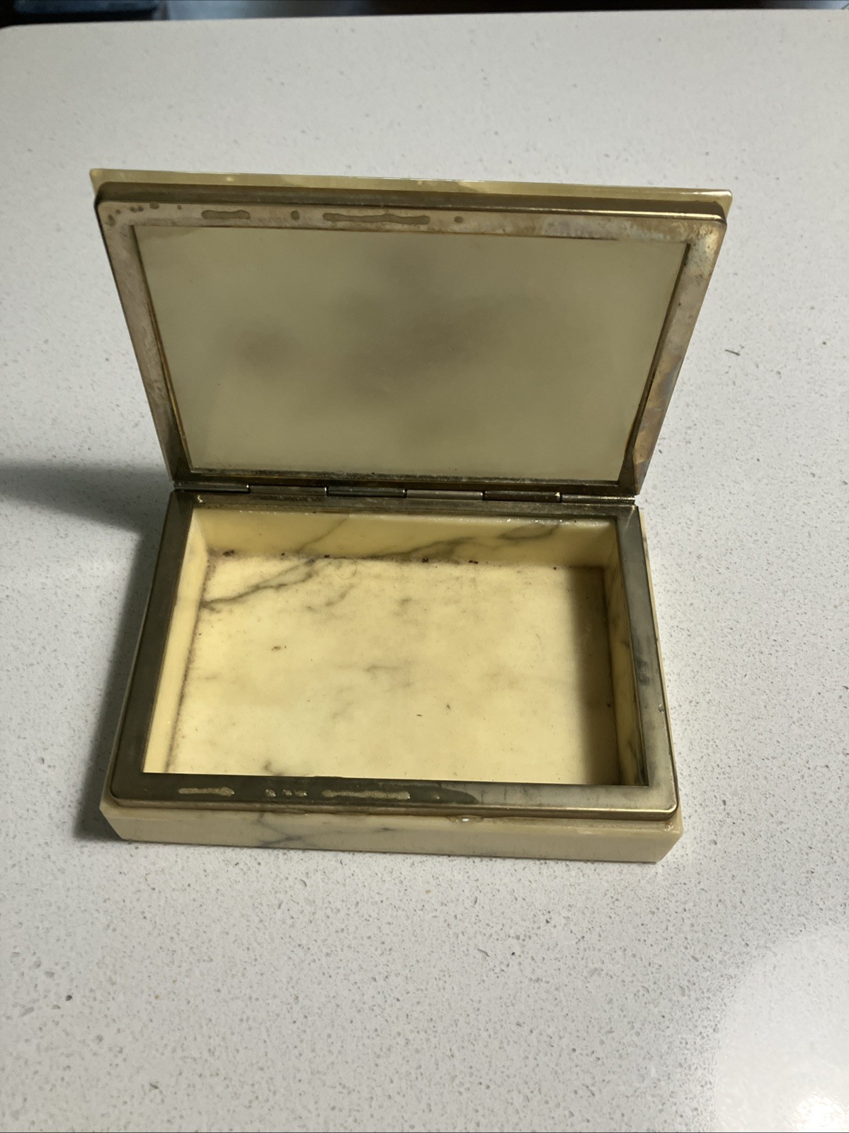 Marble Trinket Box With Floral Decoration