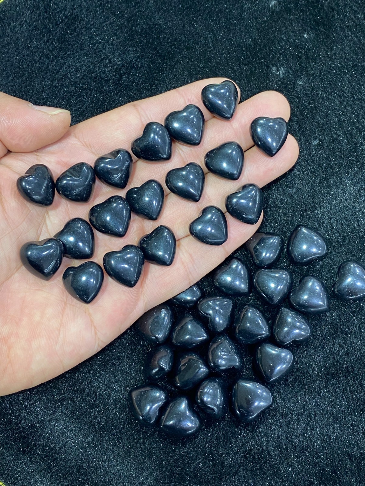10pc Natural obsidian Mini Heart hand-carved quartz crystal reiki healing gift