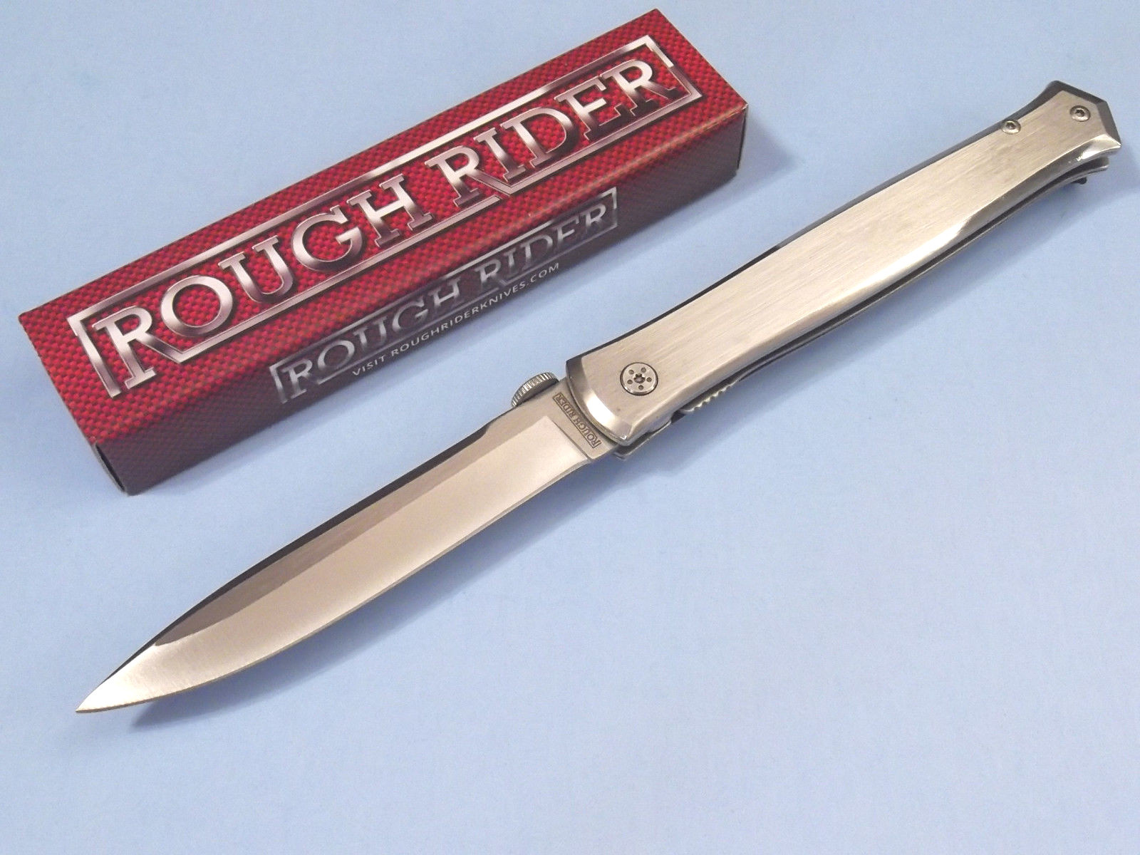 ROUGH RYDER RR1860 Thin Man stainless steel linerlock knife / clip 5″ closed NEW