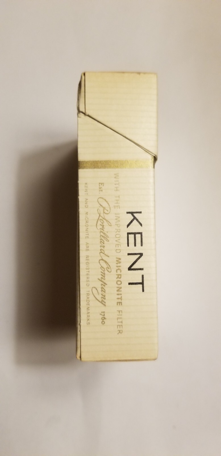Vintage KENT MICRONITE filter CIGARETTE flip top package empty box no warning