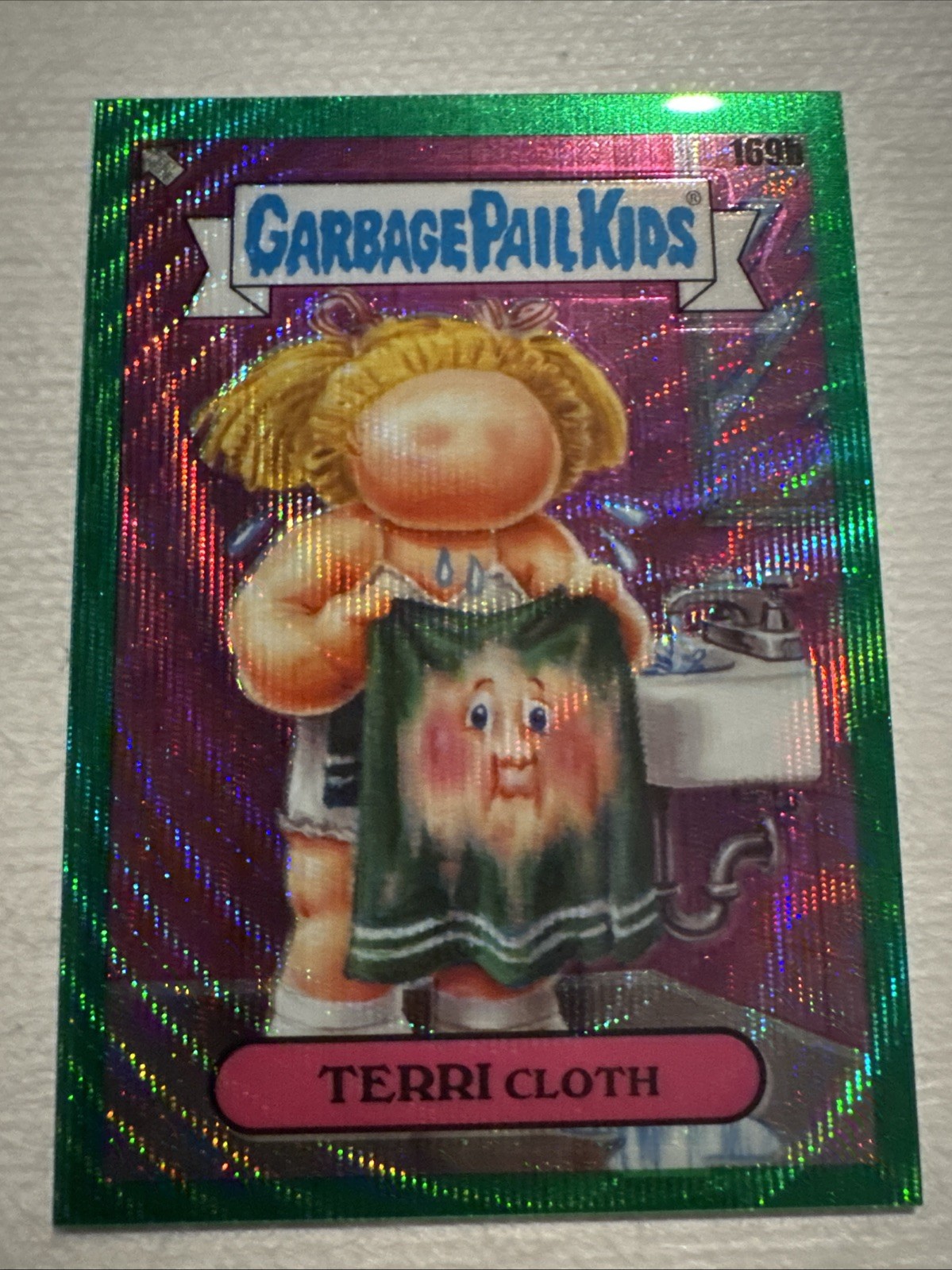 2022 Topps Chrome Garbage Pail Kids Green Refractor #169b Terri Cloth #99/299