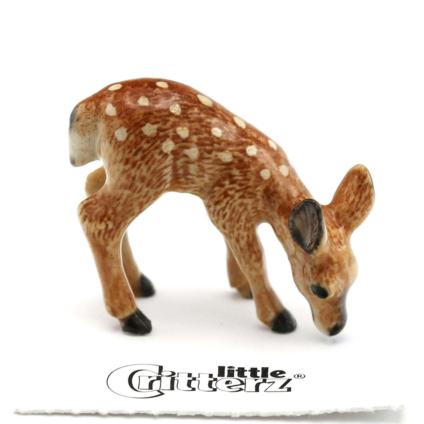 Little Critterz Brown – Deer Fawn “Ophrah” Animal – Miniature Porcelain Figurine