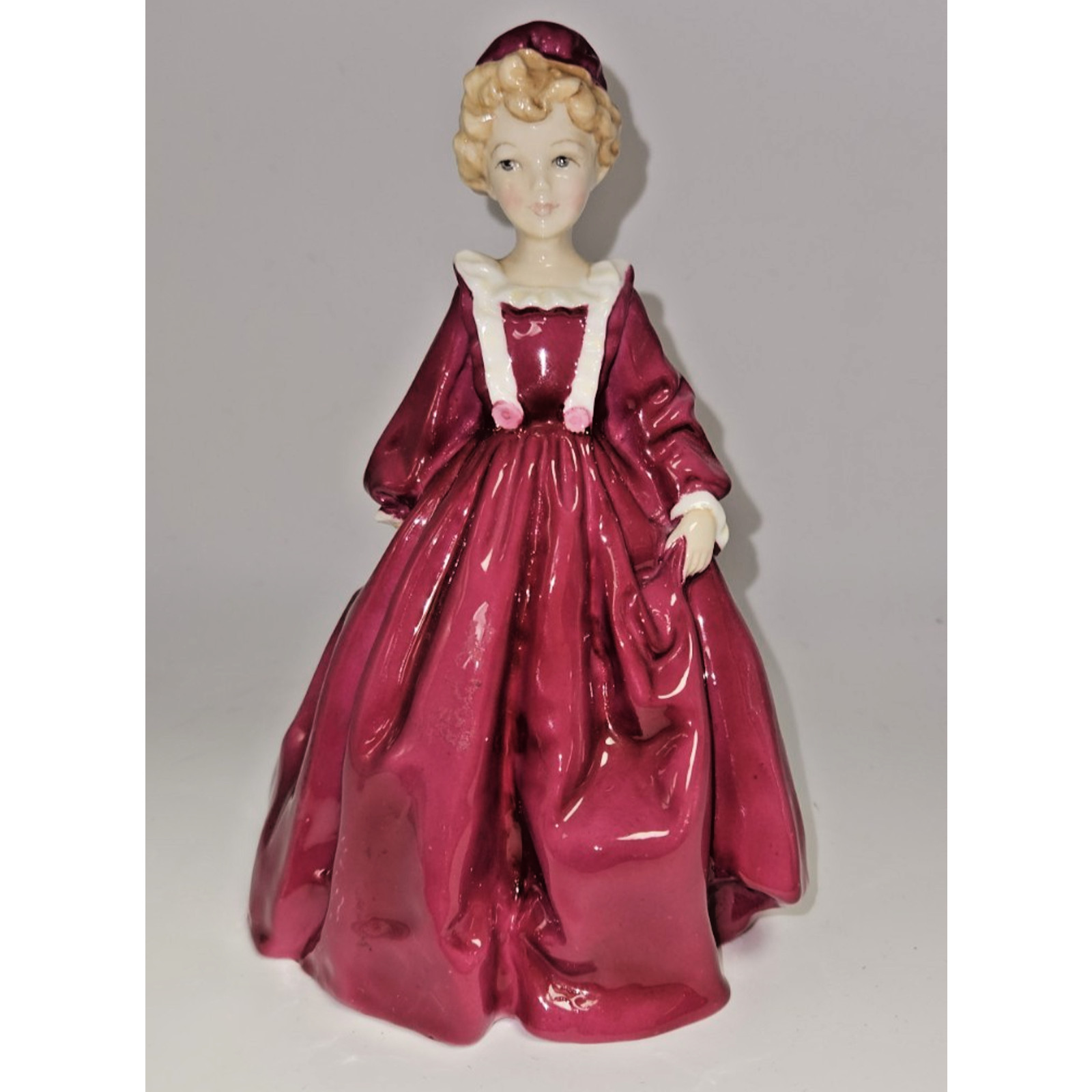 Royal Worcester Lady Figure- “Grandmother’s Dress” Red Dress 6.5″ Tall – HN3081