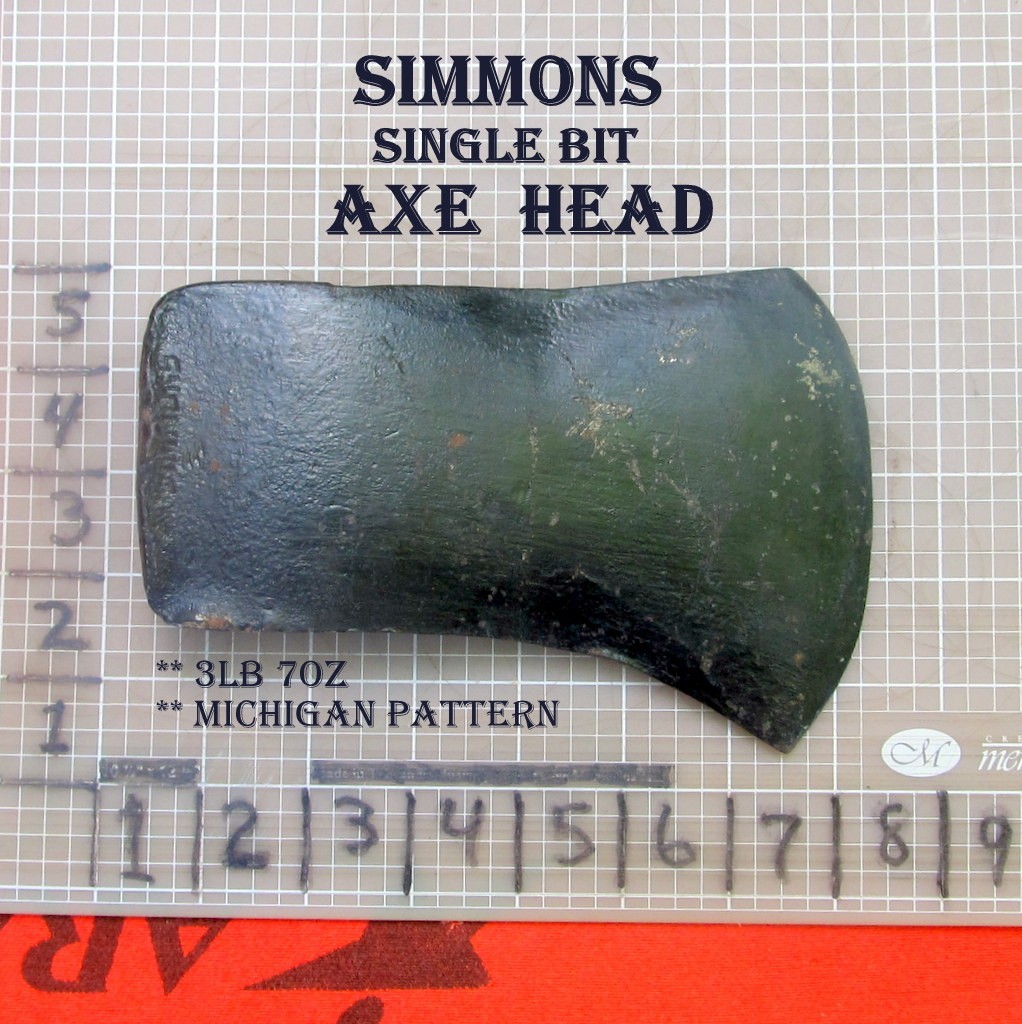 SIMMONS Single Bit Axe Head 3lb 7oz 4-3/4”Blade Michigan Pattern