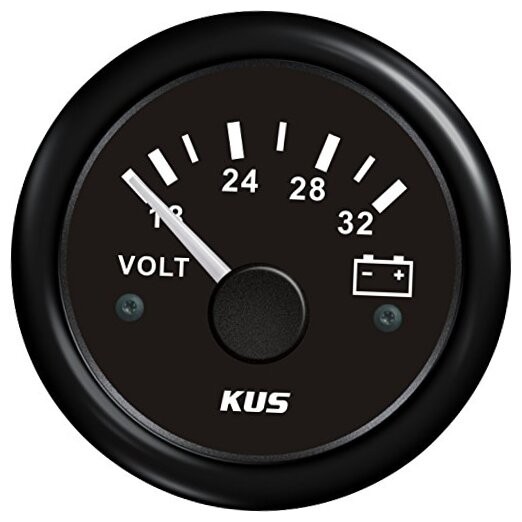 Analog Voltmeter Gauge, CMVR-BB, 18-32V Range, 24V, 2″ (52mm)