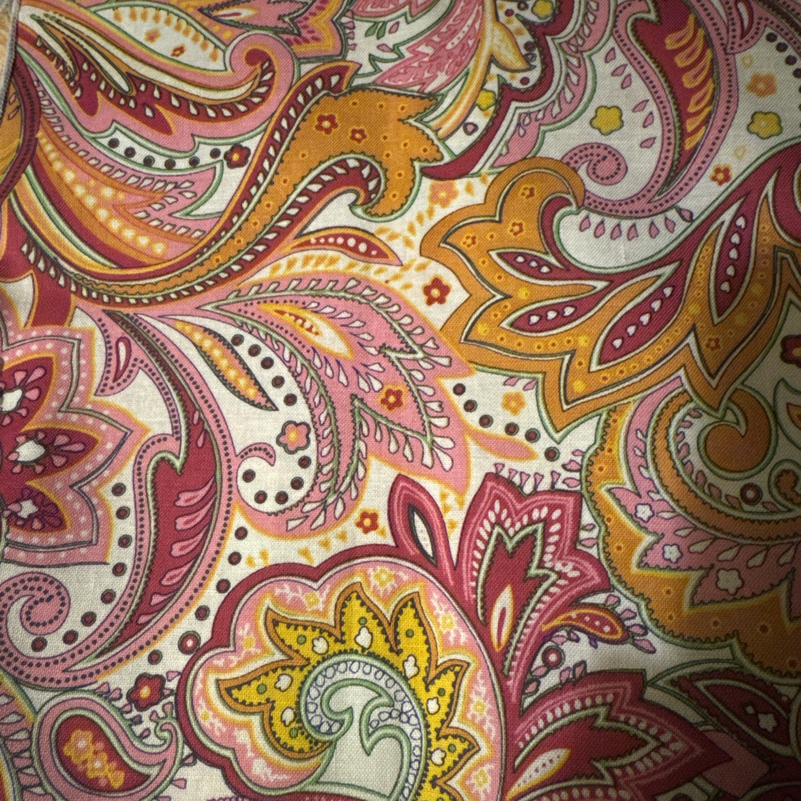 Longaberger 36 x 36 Fabric Square – Pink Paisley – Homestead Exclusive