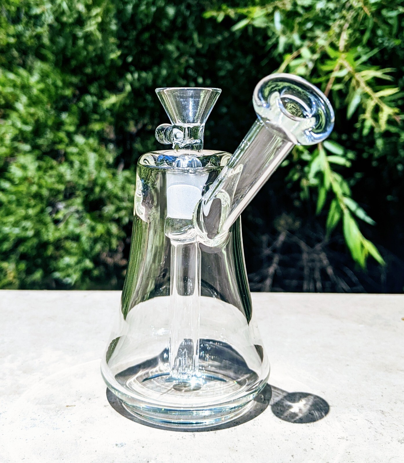 Compact 5.5in Thick Conical Glass Bubbler Heat Resistant Collectible Ornament