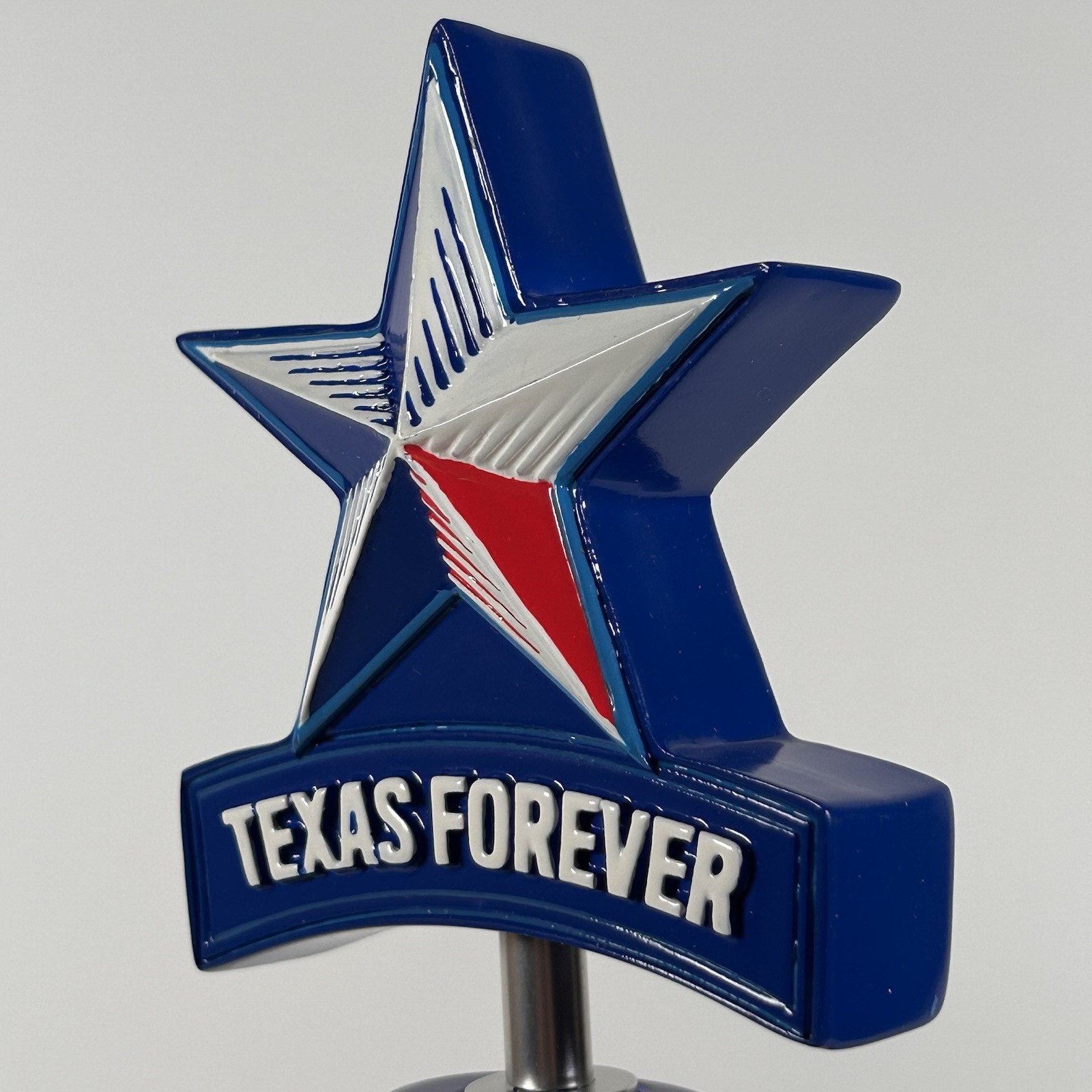 Texas Forever Lone Star Red White & Blue Double Sided Beer Tap Handle Topper