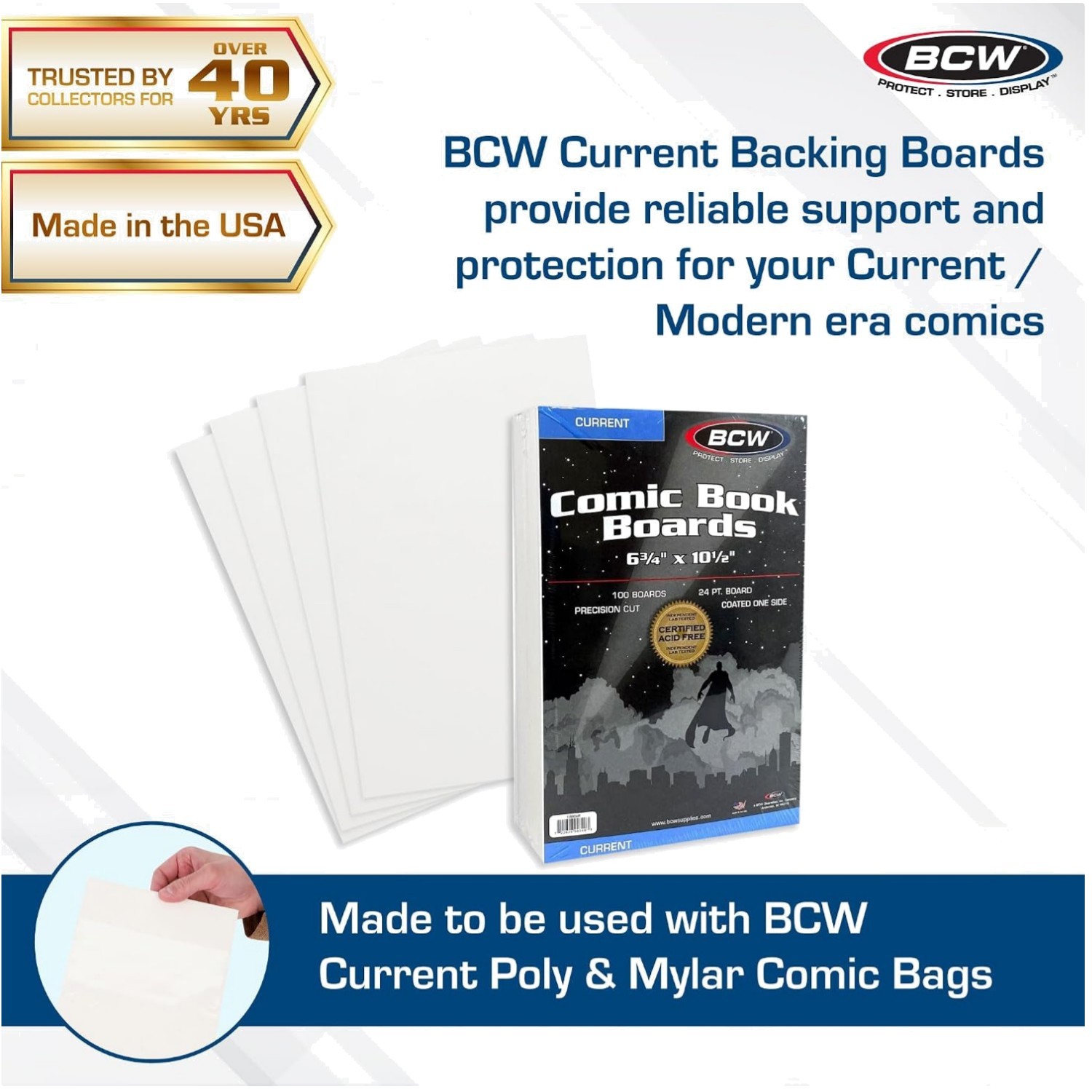 Coated Calcium Carbonate Comic Backing – 300 Pack