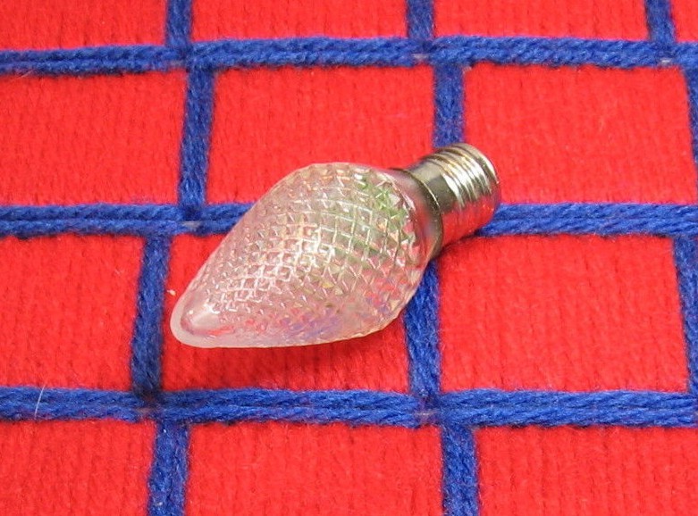 LED CLEAR warm white CHRISTMAS LIGHT bulb jewel jeweled diamond cut crystal C7