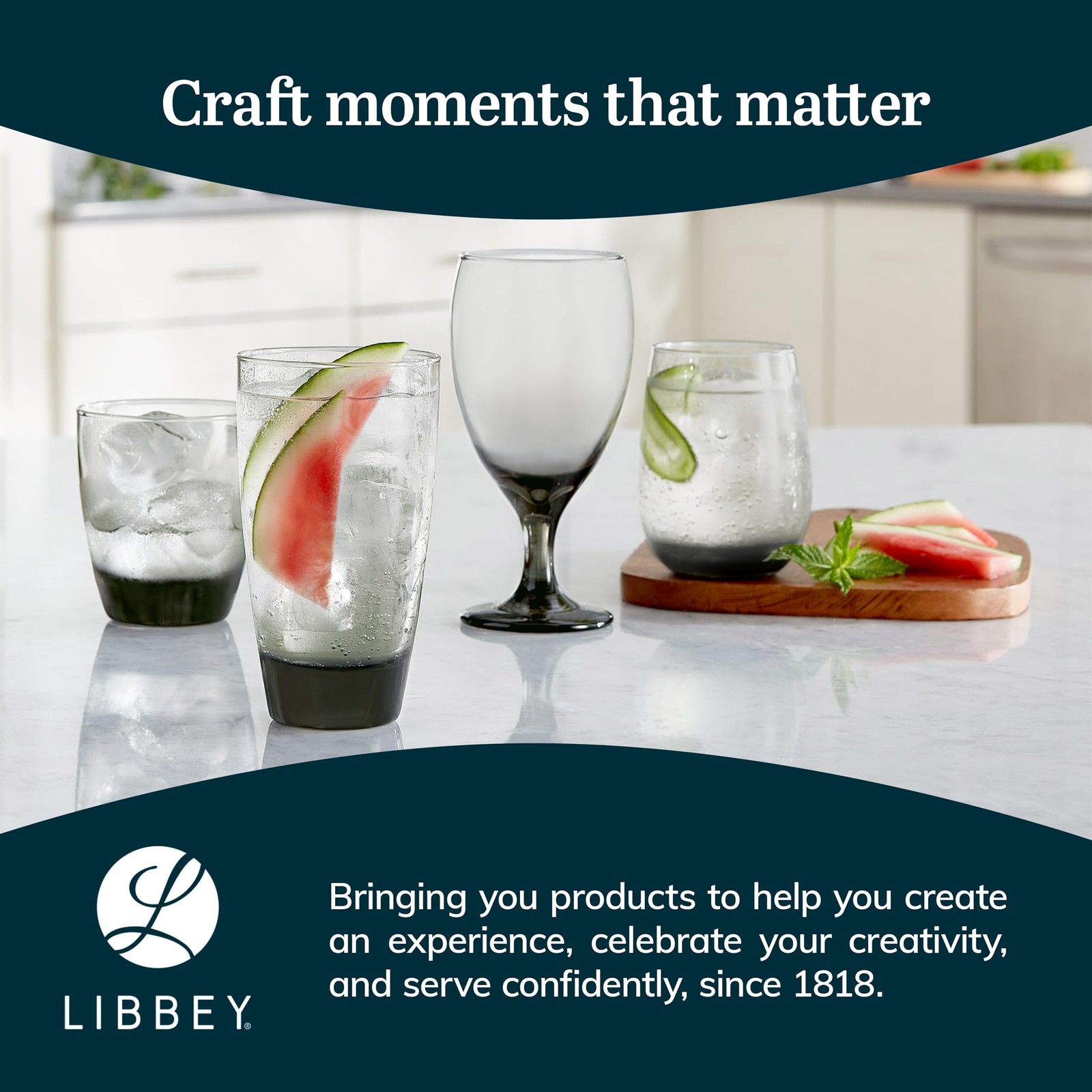 Libbey Classic Smoke Rocks Glasses Set Classic Glassware Drinking Glasses Set