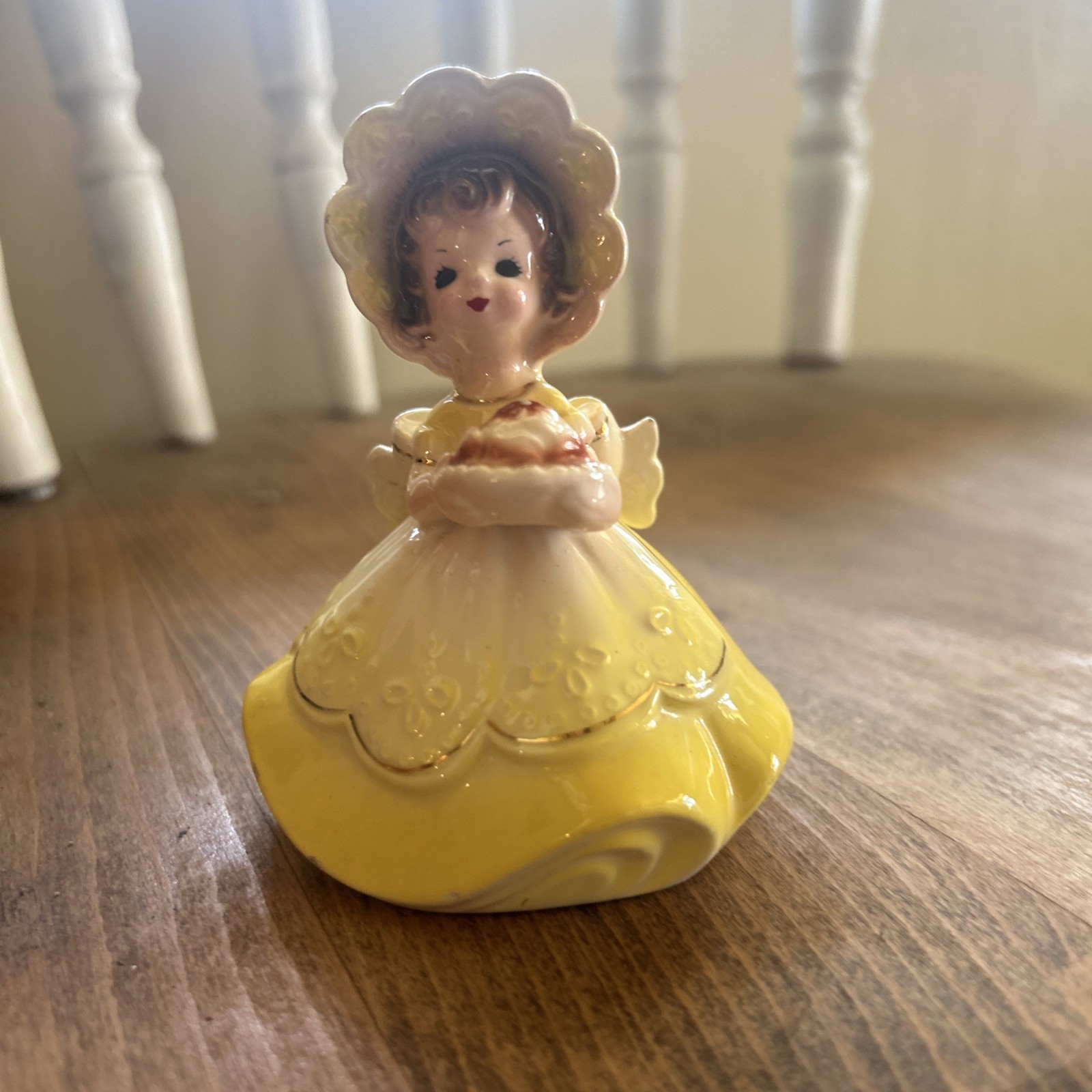 Josef Originals Little Gourmet Recipe Girl Yellow Dress Bonnet High Gloss
