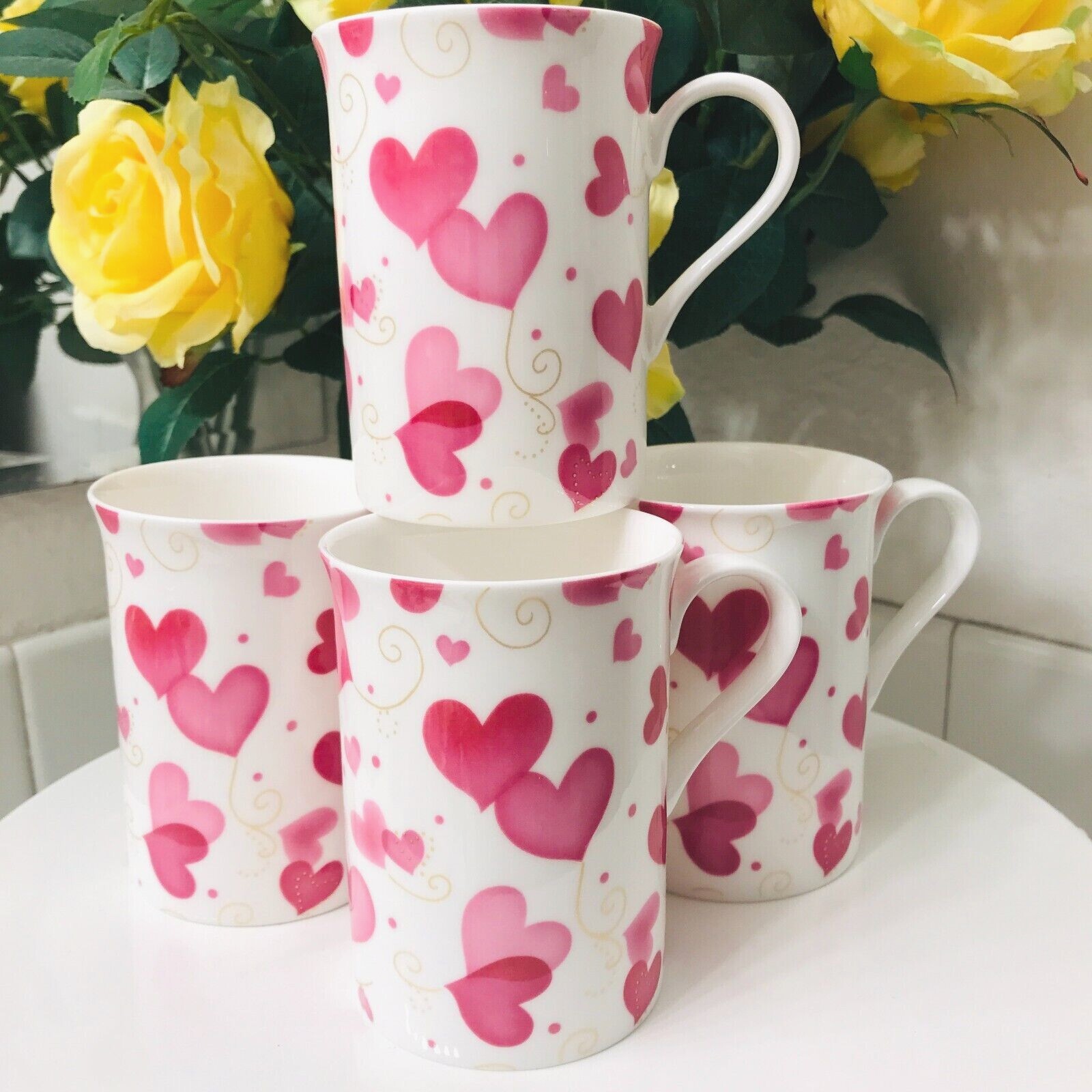 Stechcol Gracie Bone China Valentines Couple Lover Love Coffee Mug / Tea Cup Set