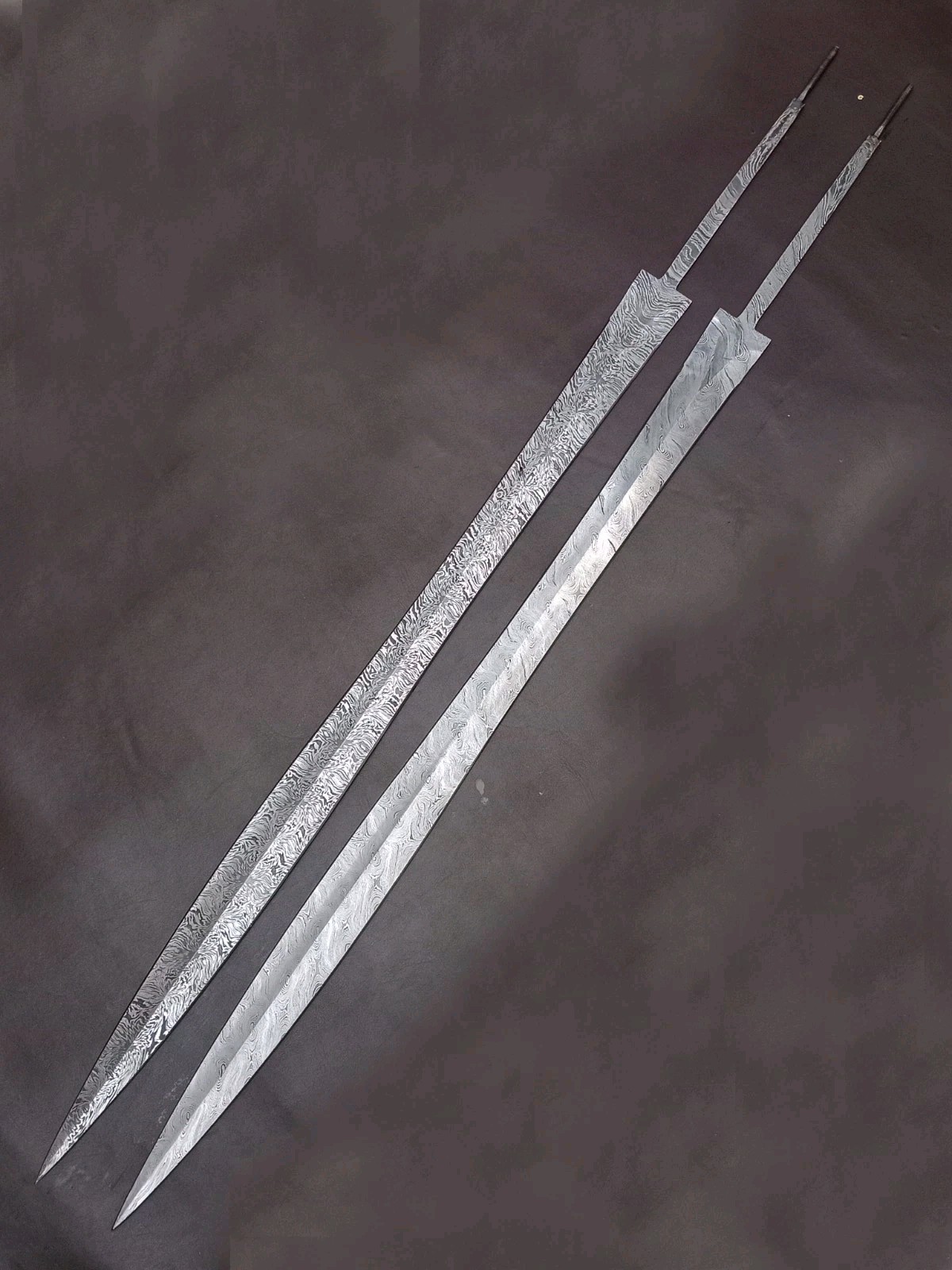 35 inch LOT OF 2 Hand Forged Full Tang Damascus Sword Blank Blade| Knife Making