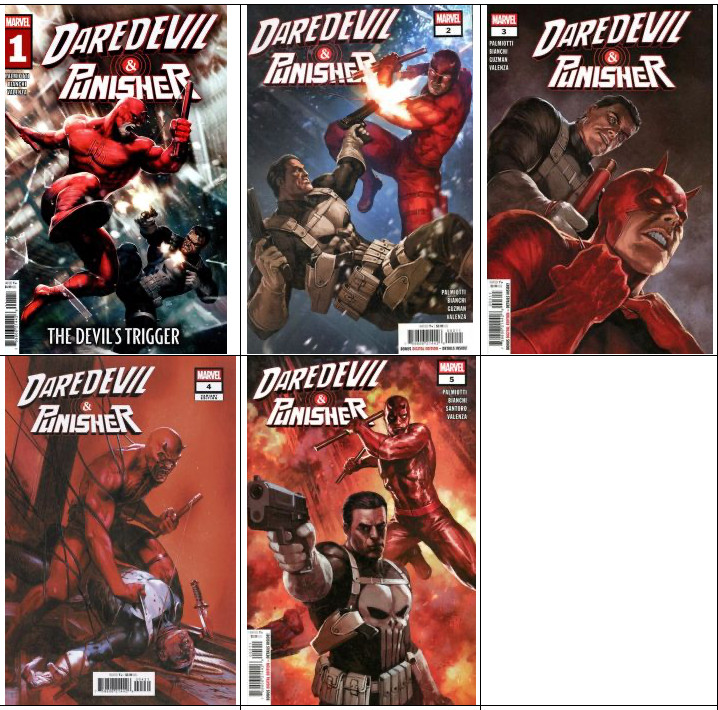 Punisher Daredevil The Devil’s Trigger #1 2 3 5 A & #4 C Variant SET 2025-2026
