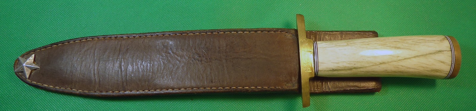 Custom Made Dagger Fighting Knife With Stag Handle 8 1/4 Inch Blade and Scabbard