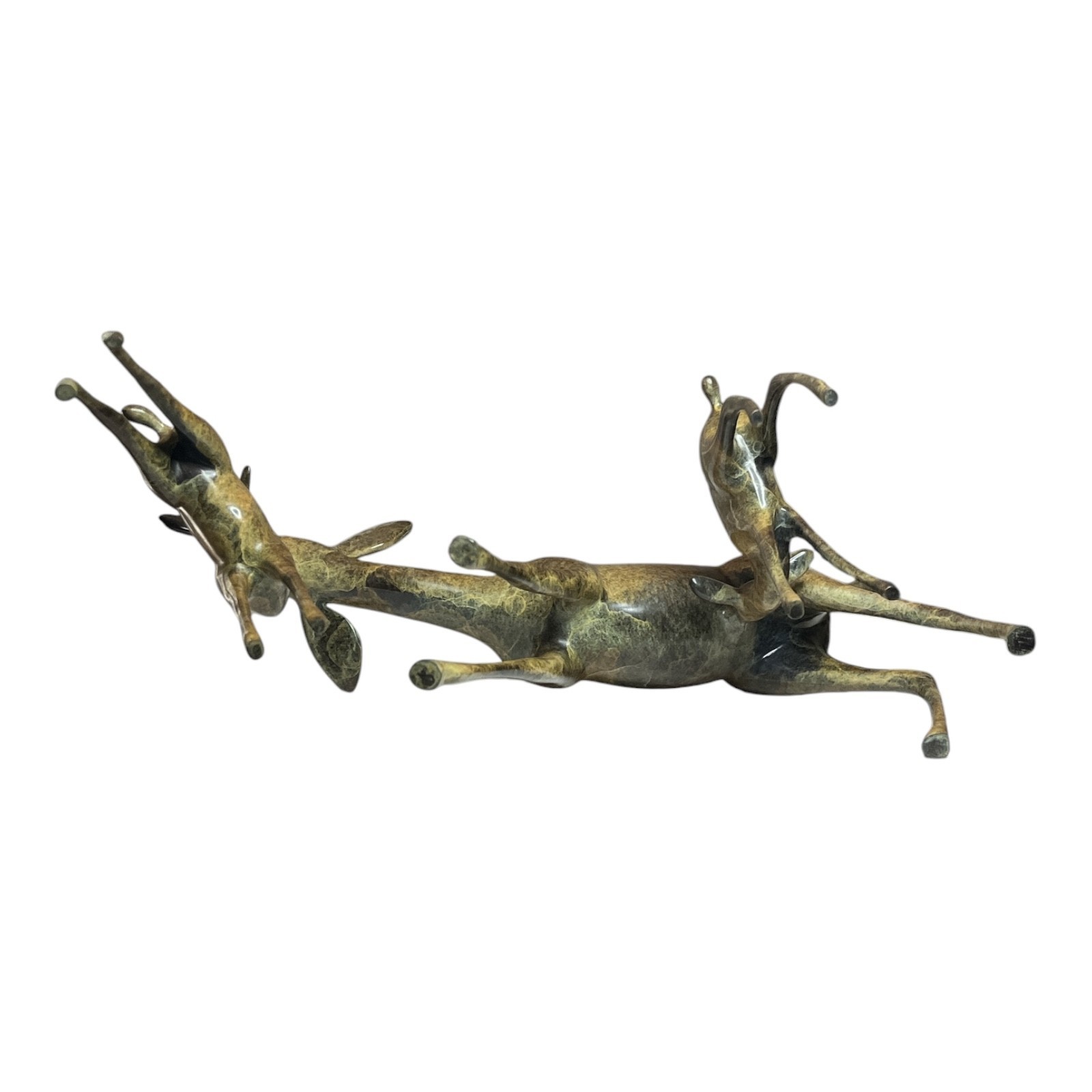 Loet Vanderveen (1921-2015) Bronze Doe & Fawns Model 317-A #119/1000 USA 1996