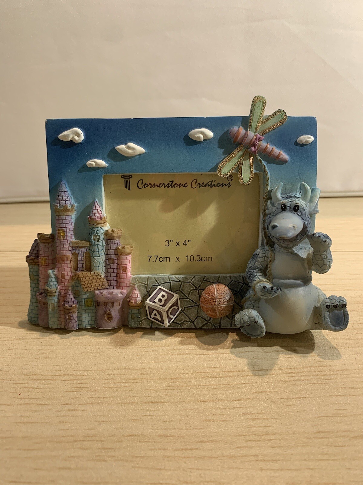 Vintage Cornerstone Creations Small Picture Frame 4″ x 3″ Castle, Dragon,clouds,