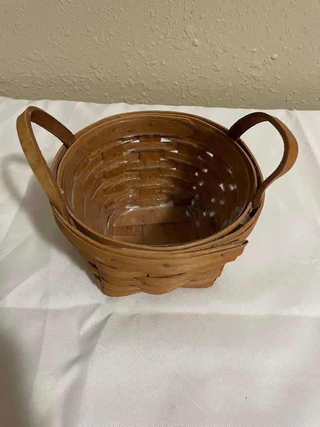 Longaberger Baskets Leather Handles 5 Inches by 3 Inches 1992