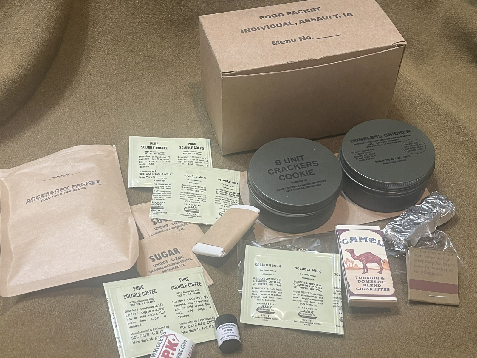 US Korean War Food Packet Individual Assault – Fully Edible Reproduction Ration