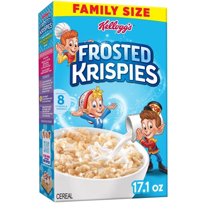 Kellogg’s Frosted Krispies breakfast Cereal kids Snacks Family 17.1oz 1 Box