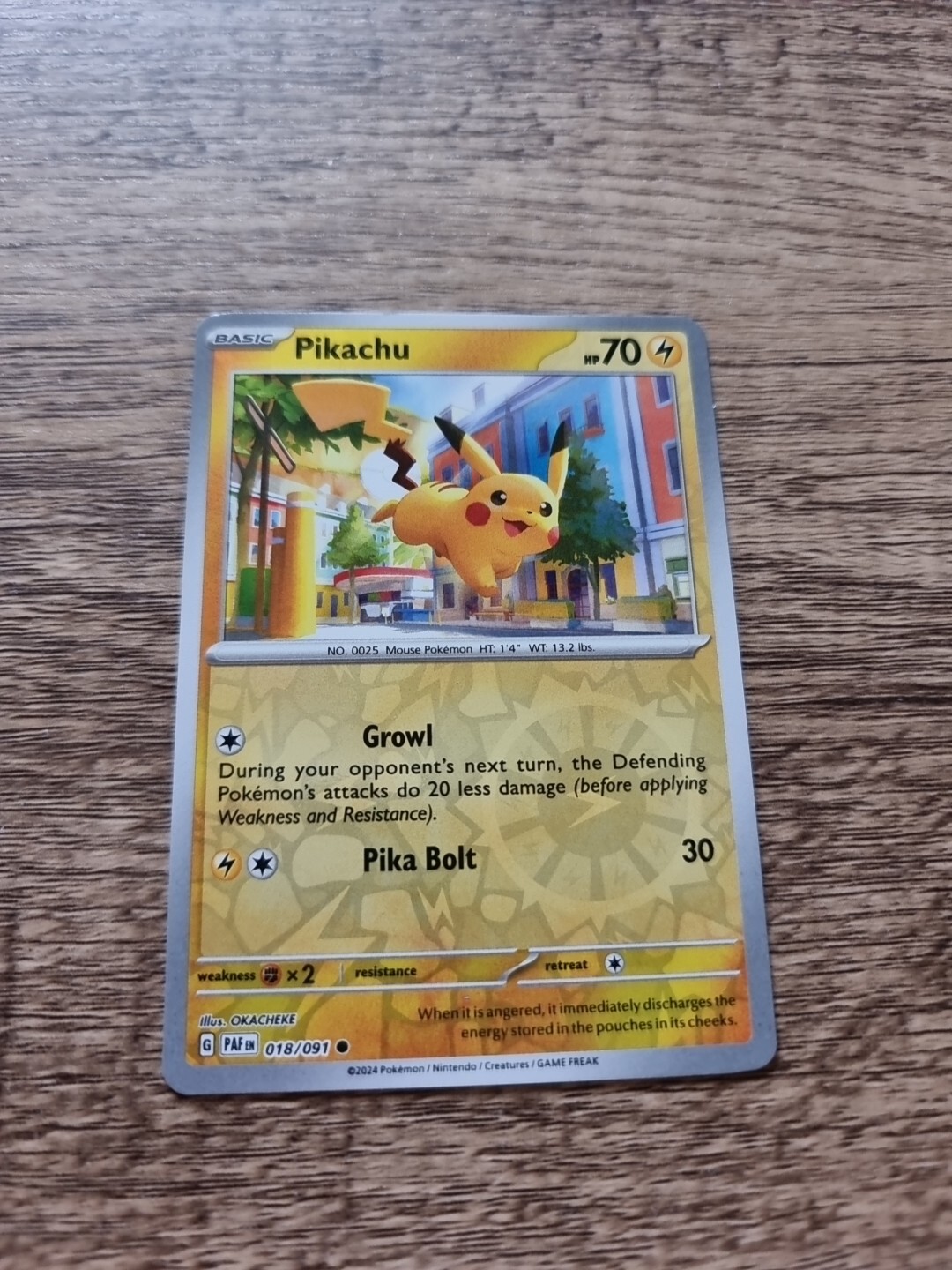 Pikachu – 018/091 Reverse Holo Shiny Common – Scarlet & Violet: Paldean Fates