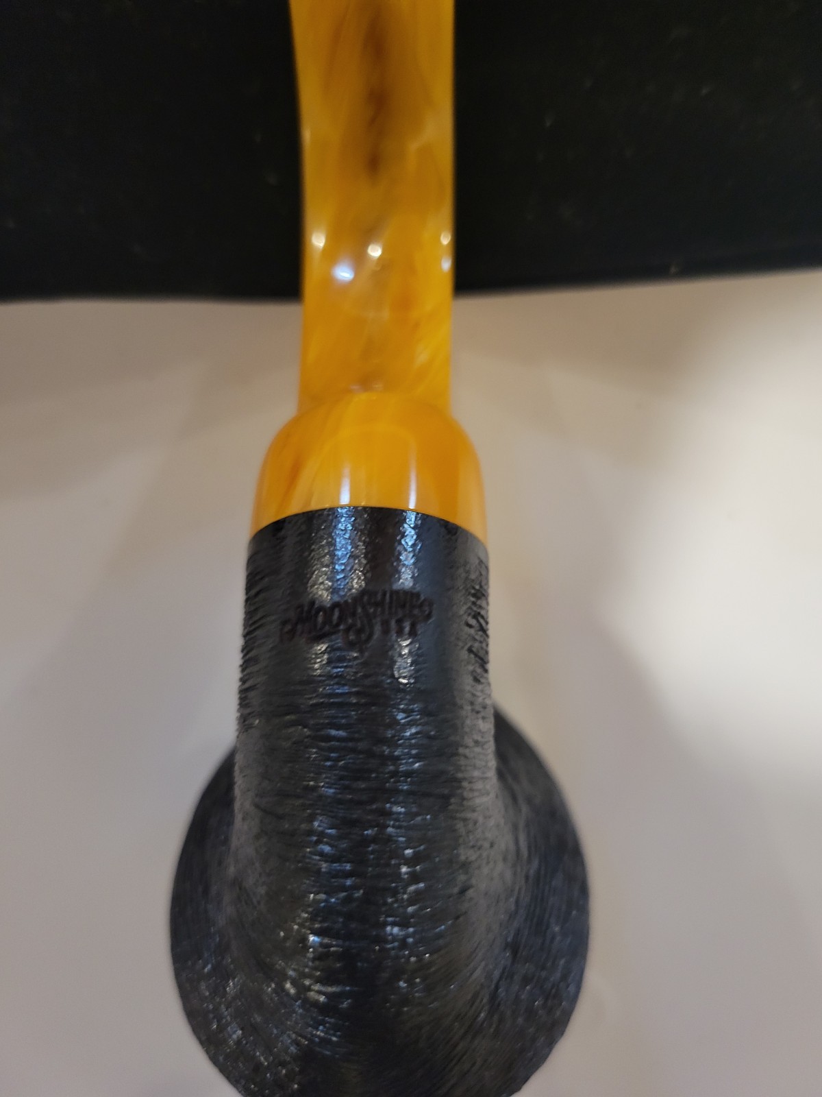 Moonshine Wire Rusticated w/ Amber Stem Cannonball Briarworks Tobacco Pipe