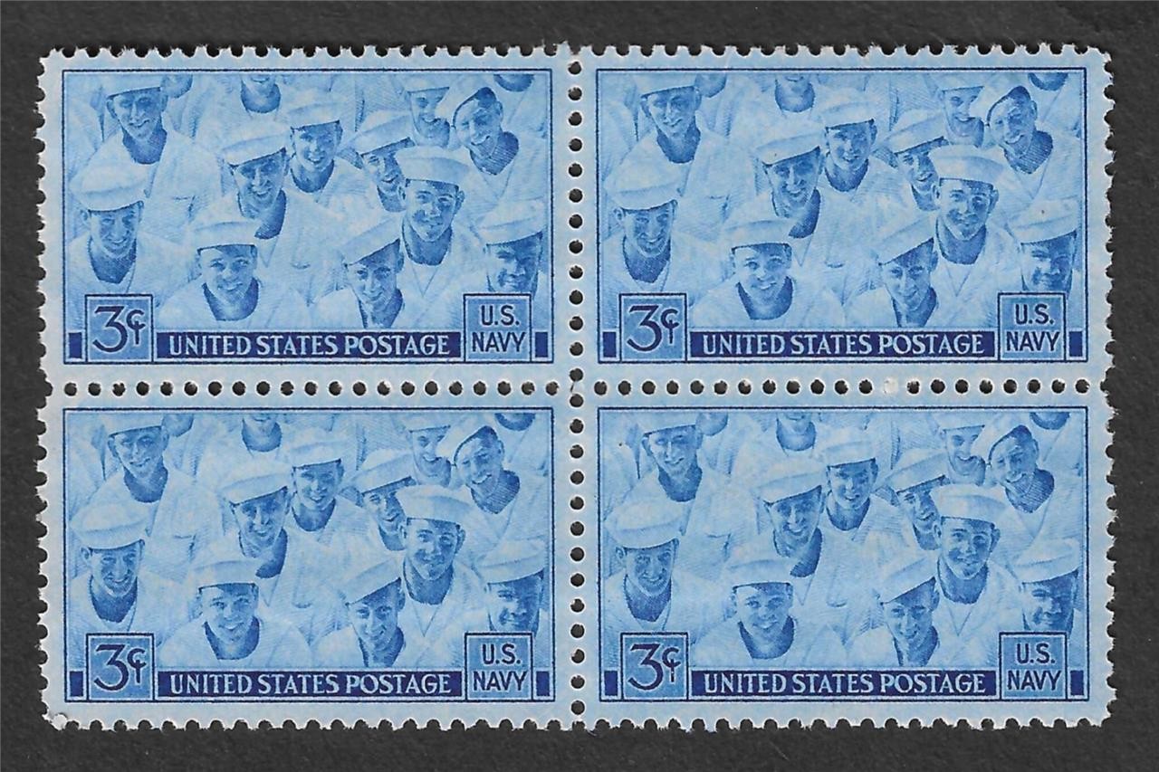 T&G STAMPS – SCOTT #935 US NAVY BLOCK OF 4 MNH/OG 80-YEAR-OLD STAMPS