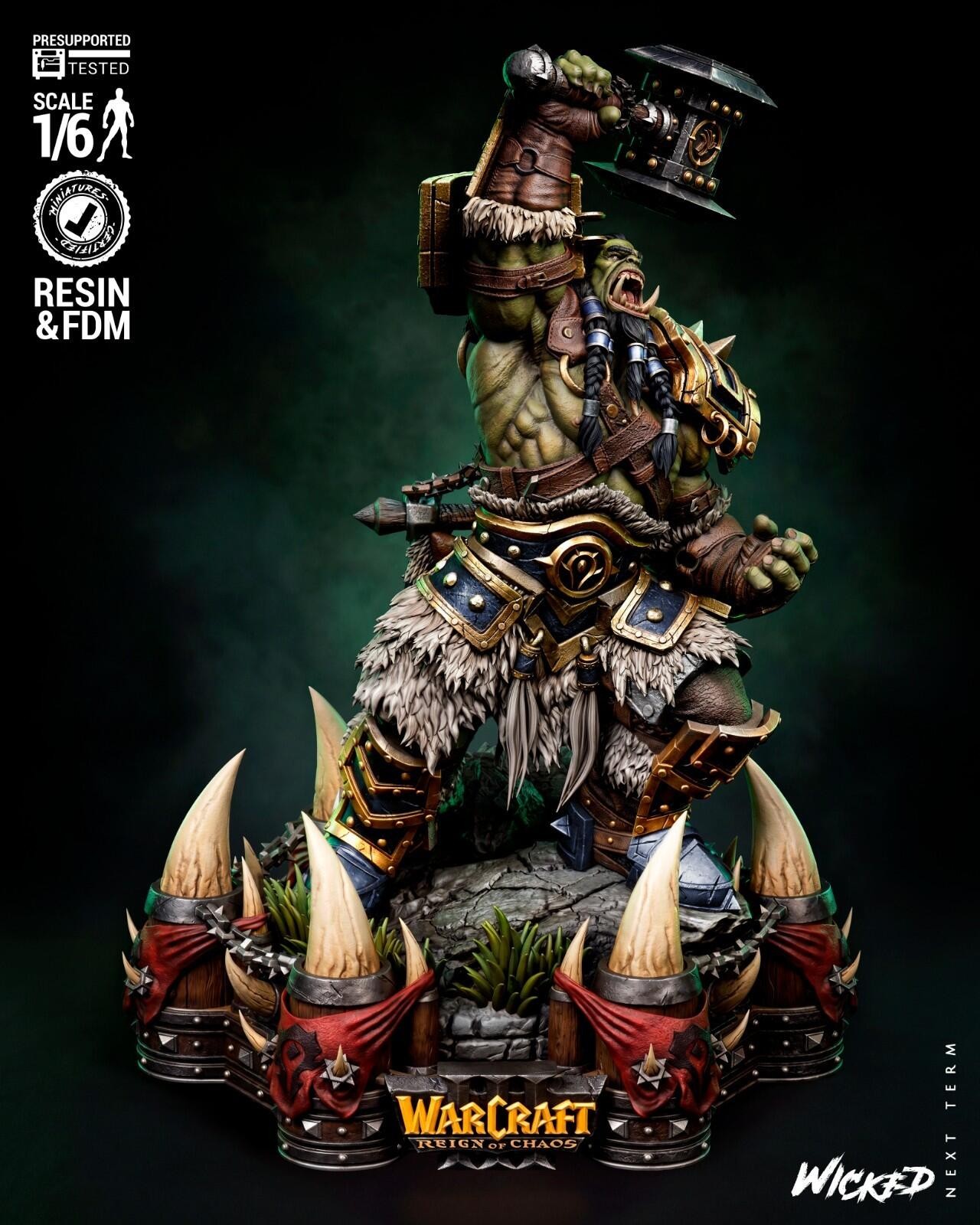Thrall | Warcraft: Reign of Chaos | Full Sculpture | UNPAINTED | 1:8