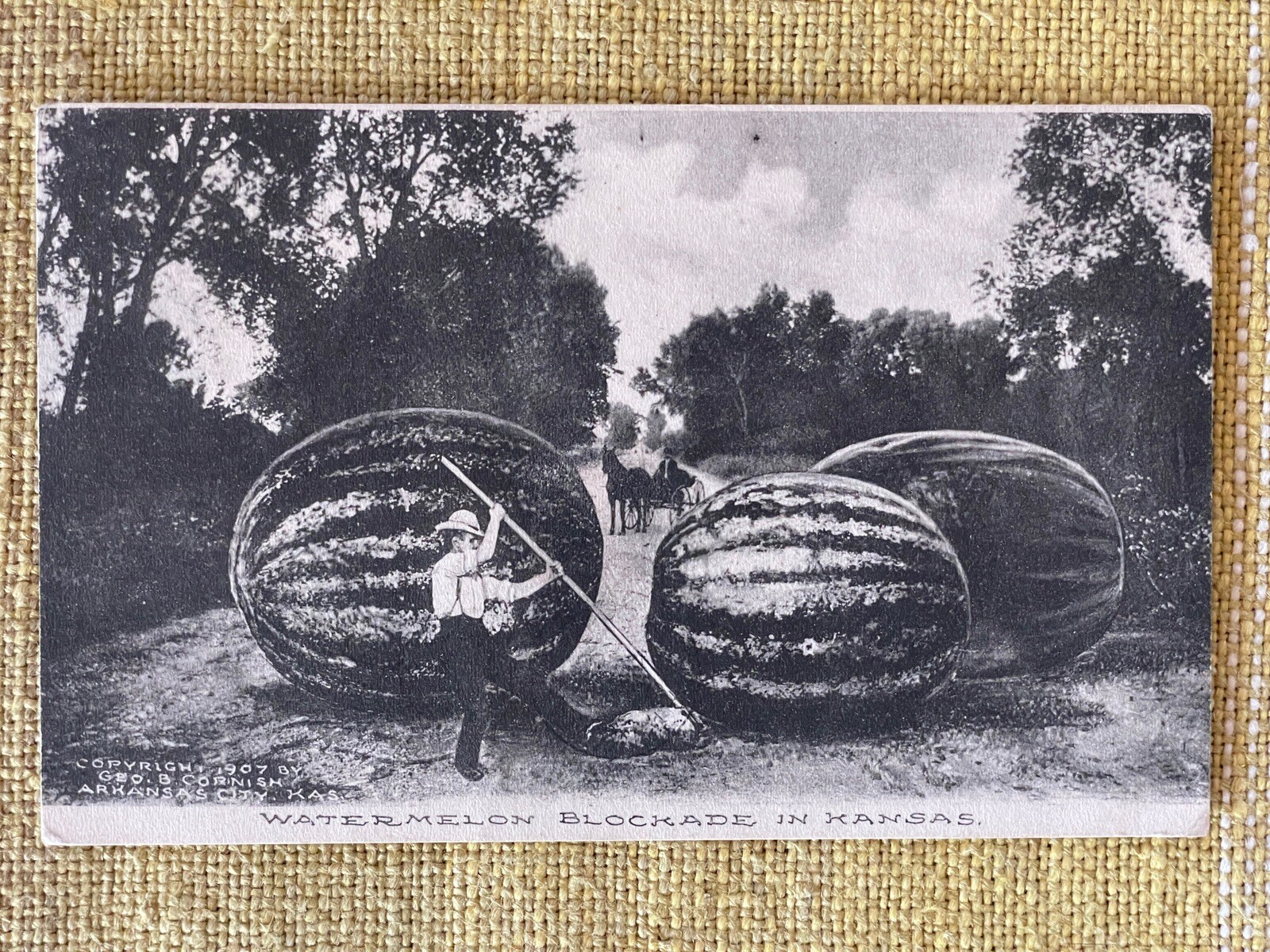 Kansas Postcard RPPC Watermelon Blockade 1900s 1907 Vintage Posted Divided Back