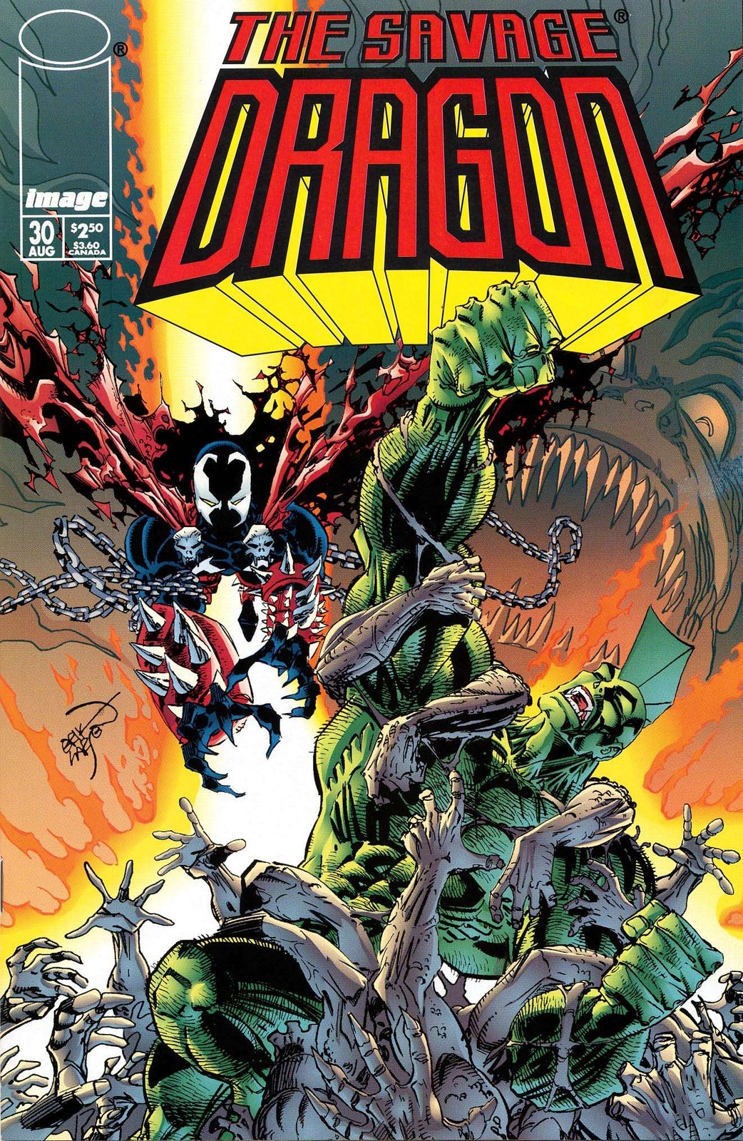 Savage Dragon, The #30 VF; Image | Erik Larsen Spawn – w/Bag+Board