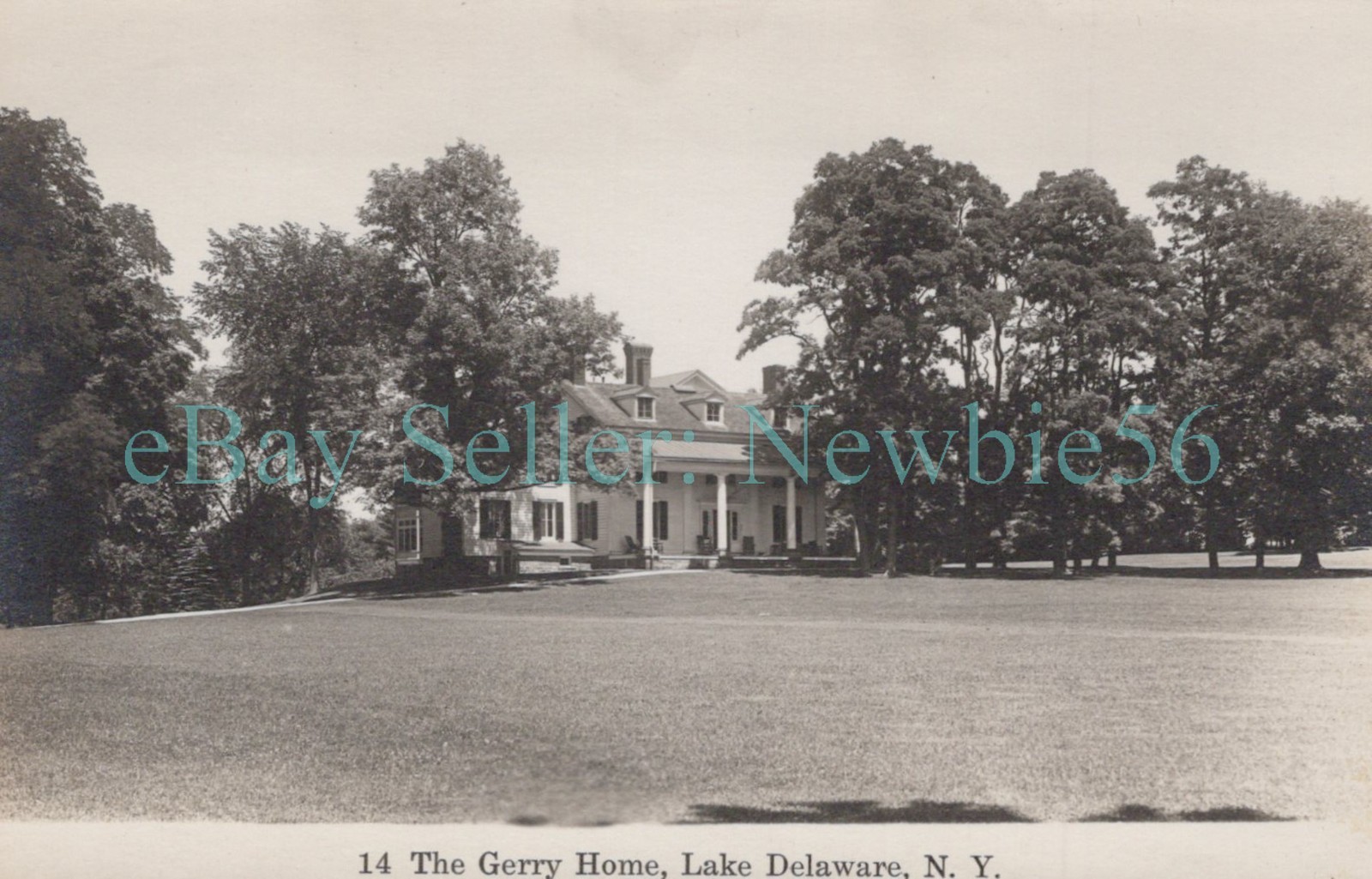 Lake Delaware NY-THE GERRY MANSION-RPPC C.H. Phelps Postcard nr Delhi Catskills
