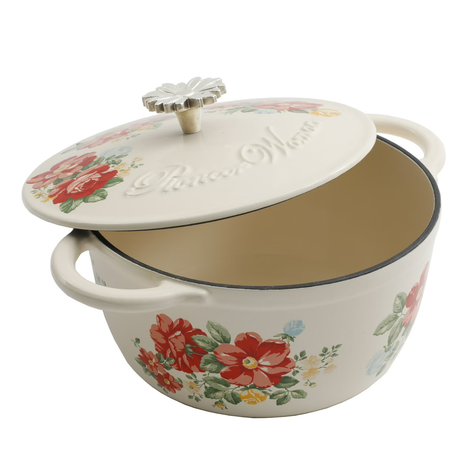 The Pioneer Woman Vintage Floral 3-Quart Enameled Cast Iron Dutch Oven