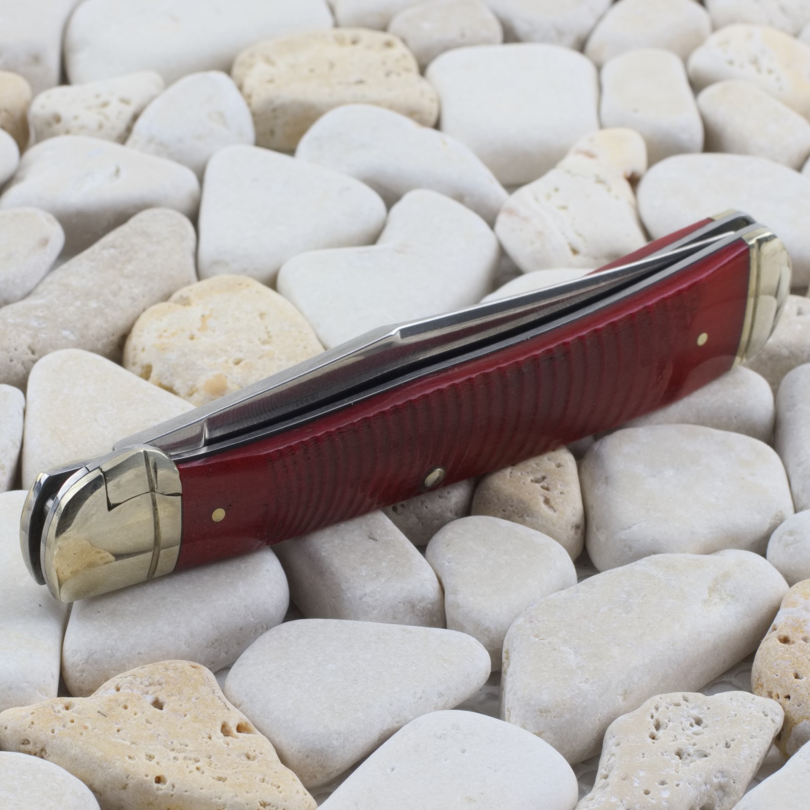 Rough Ryder Bolster Lock Trapper Pocket Knife RR1960 Red Sawcut Bone