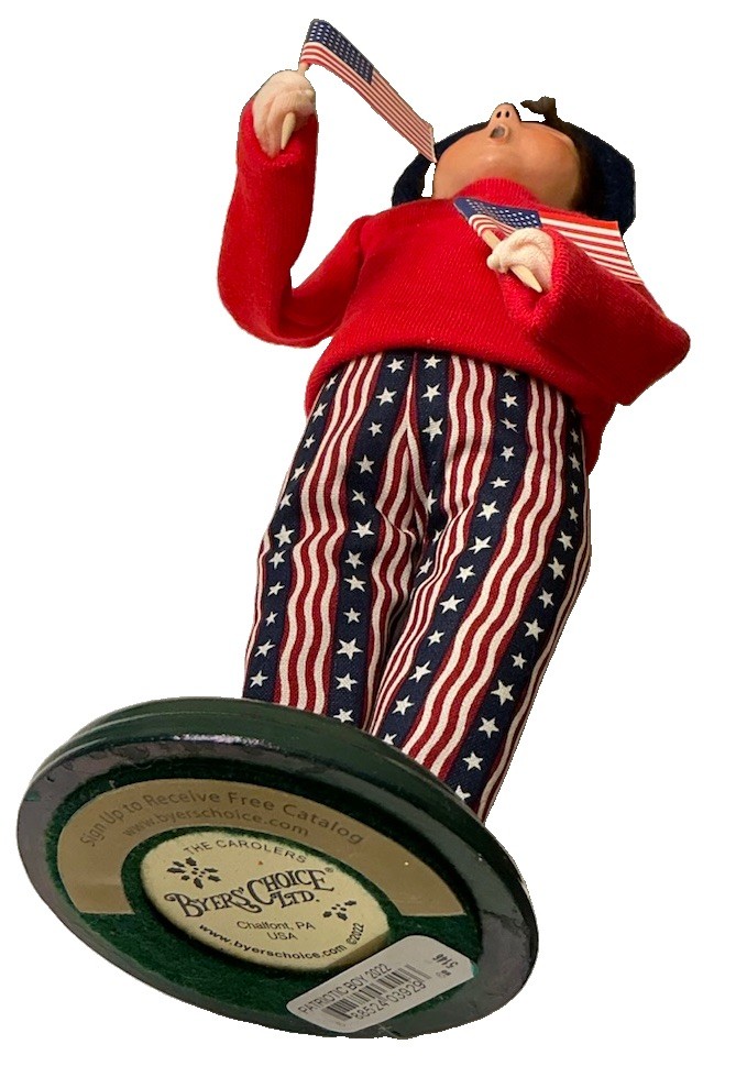 Byers’ Choice Ltd Carolers-Patriotic Girl & Boy-Set of 2-Limited Ed-NEW