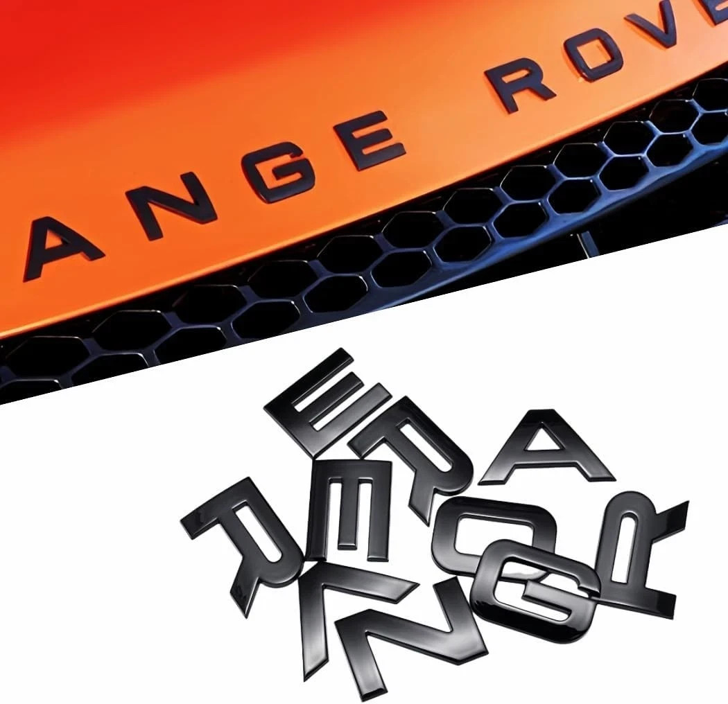 Range Rover Gloss Black ABS Emblem Replacement Badge for Front Hood & Trunk